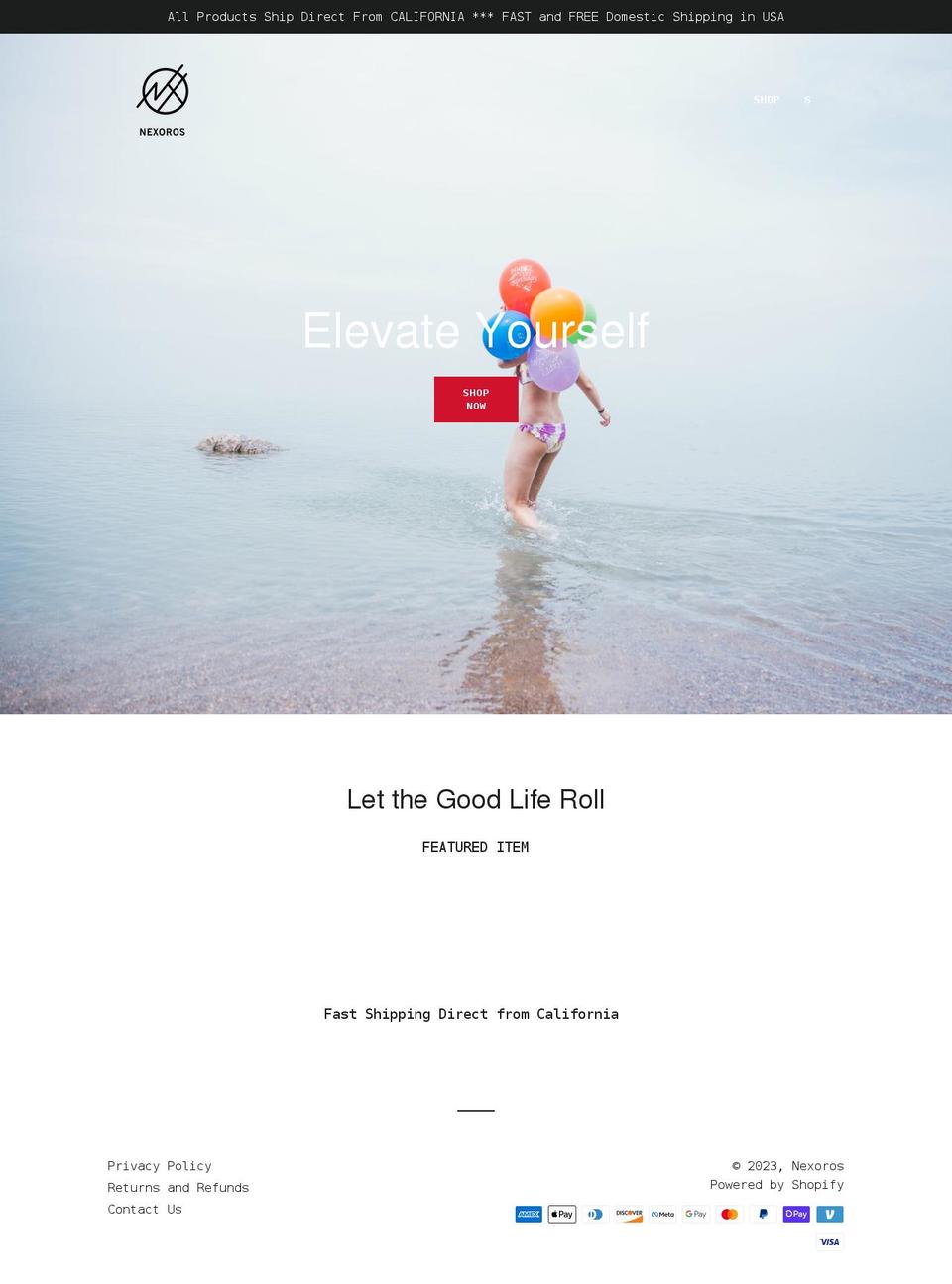 nexoros.com shopify website screenshot