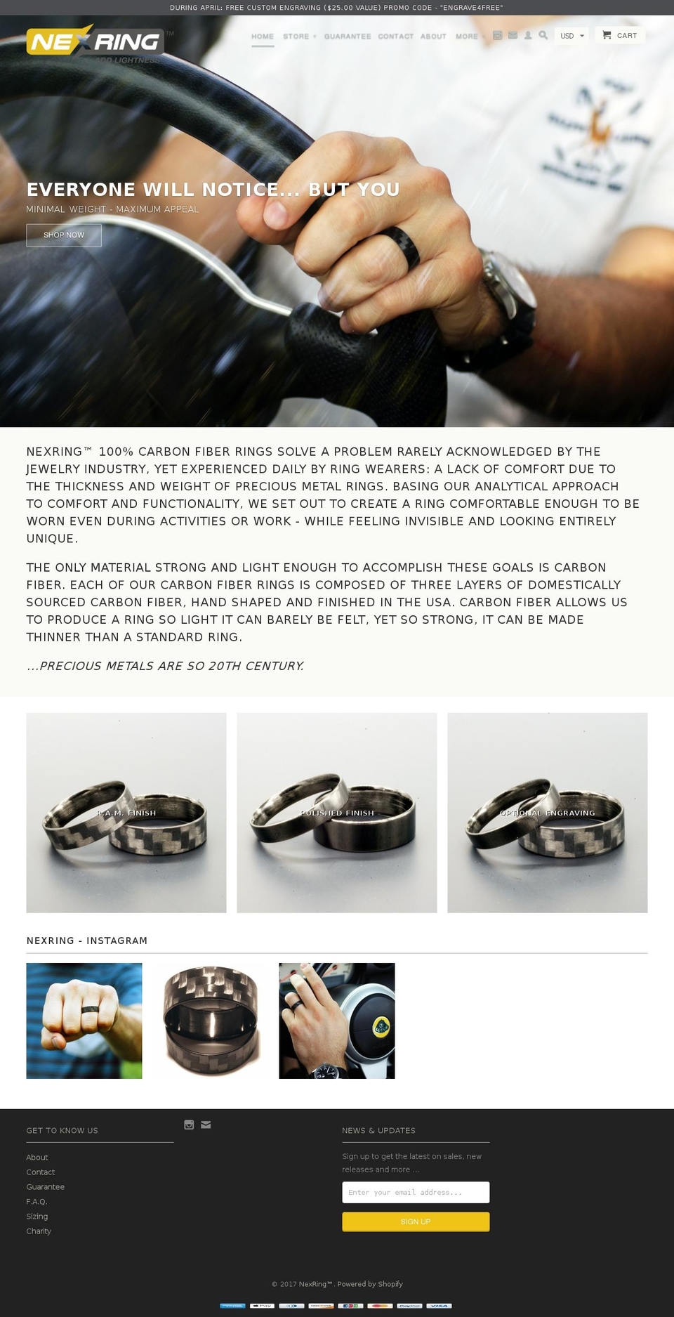 nexring.com shopify website screenshot