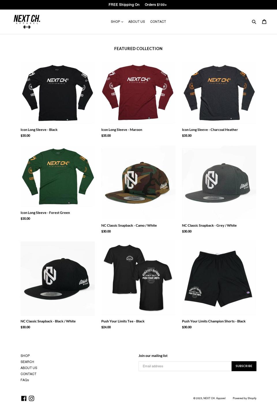 nextchapparel.com — Shopify storefront screenshot