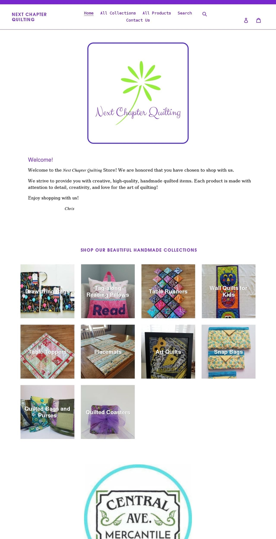 nextchapterquilting.com shopify website screenshot