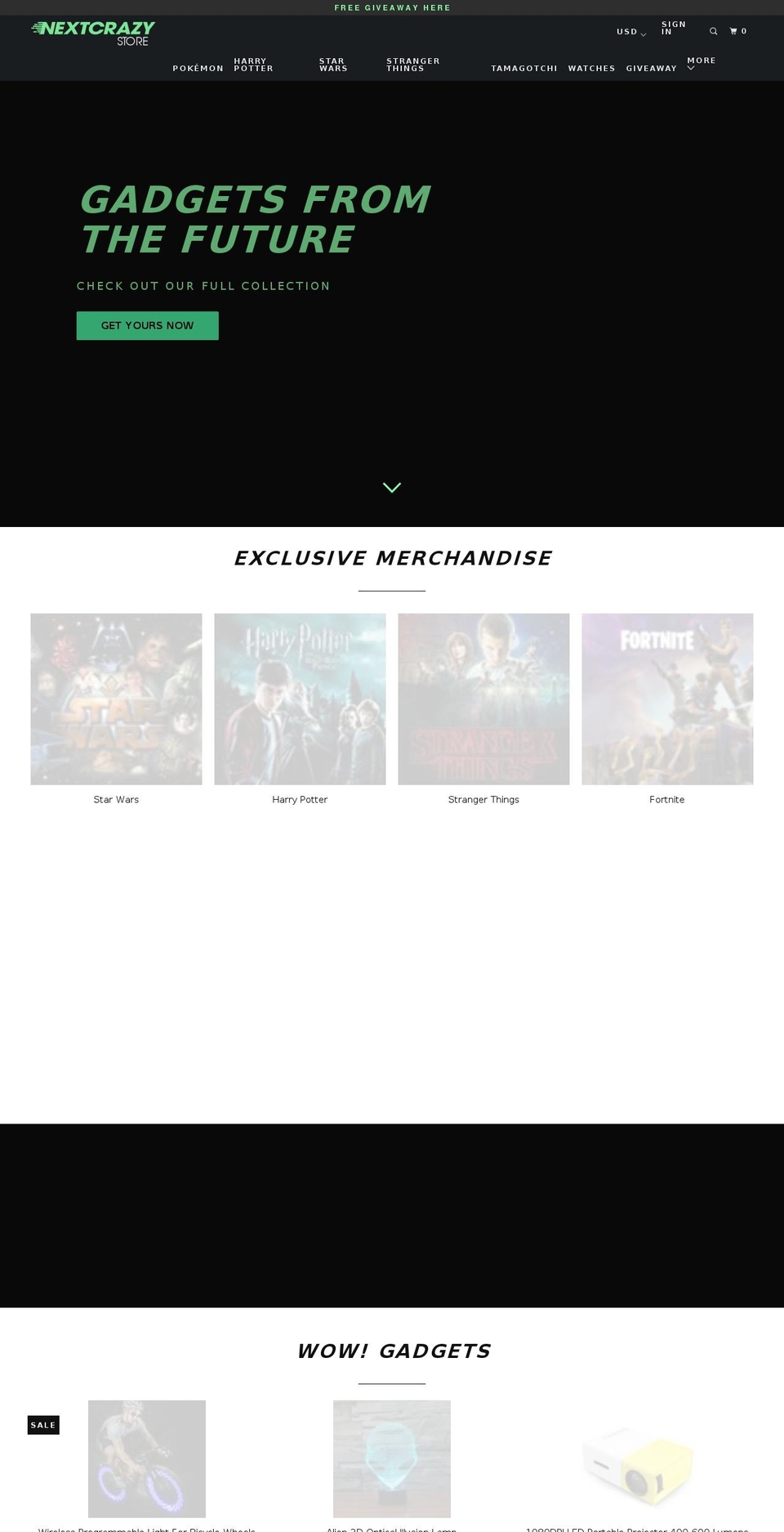 nextcrazy.com — Shopify storefront screenshot
