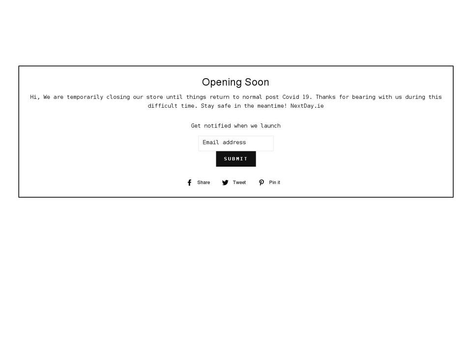 nextday.ie shopify website screenshot