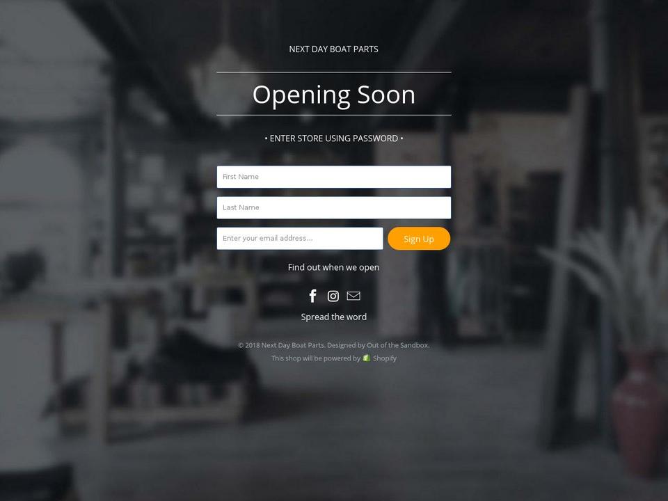 nextdayboatparts.com shopify website screenshot