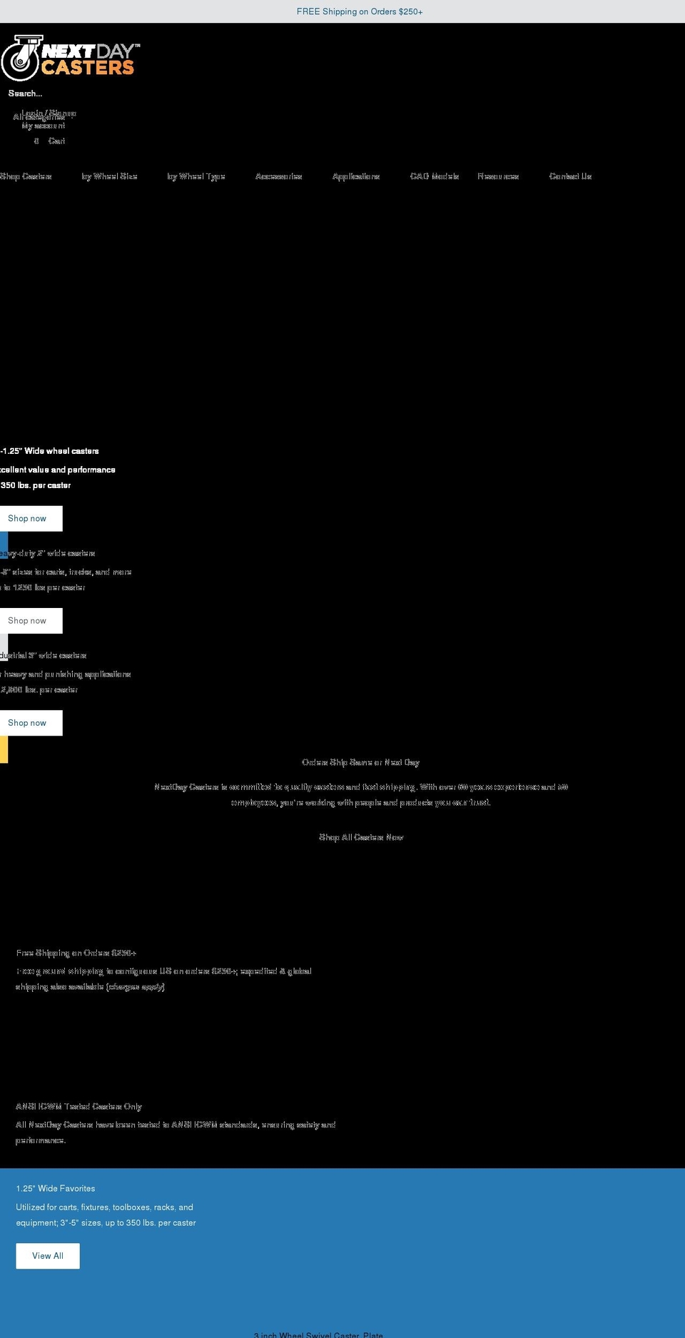 nextdaycasters.com shopify website screenshot