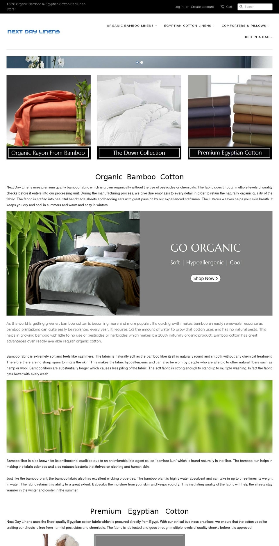 nextdaylinens.com shopify website screenshot
