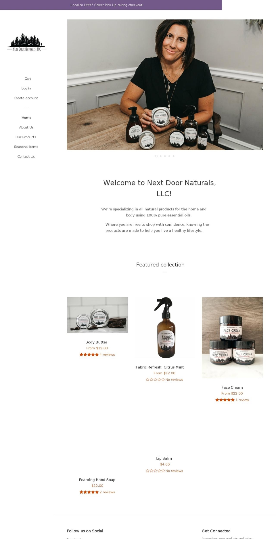 nextdoornaturals.shop shopify website screenshot