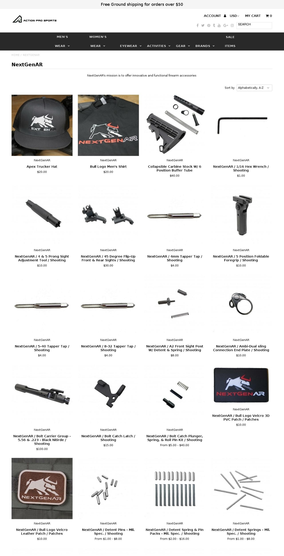 nextgenar.com shopify website screenshot