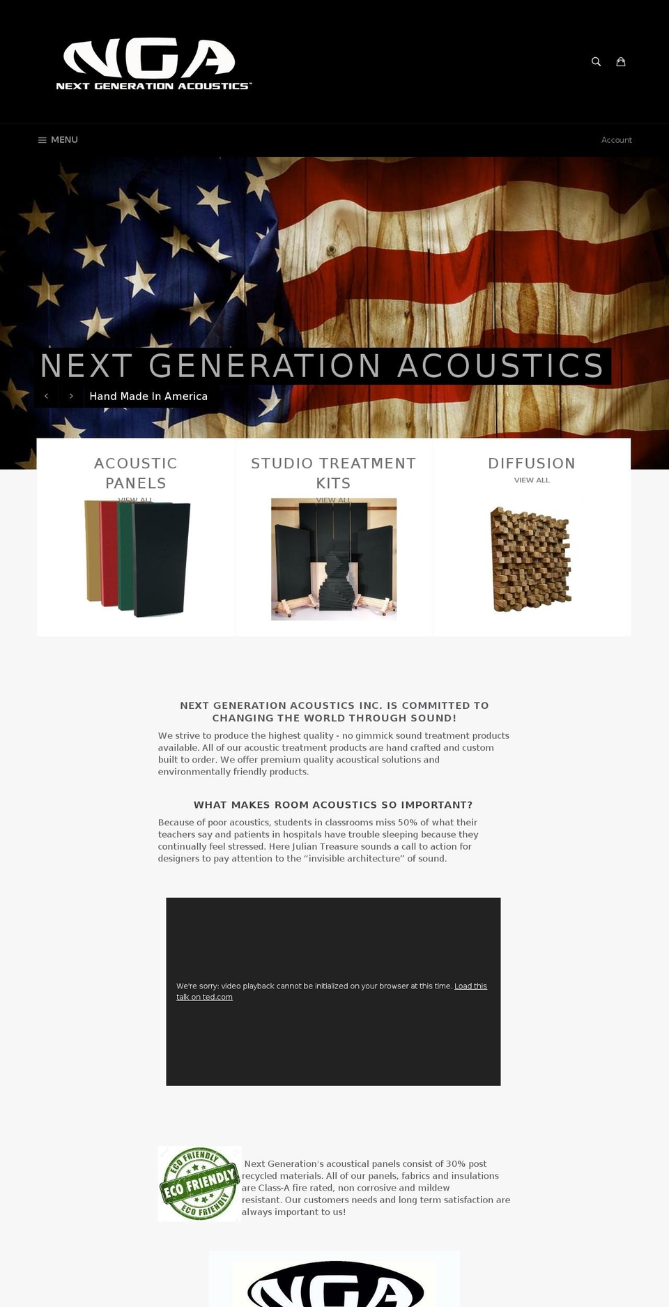 nextgenerationacoustics.com shopify website screenshot