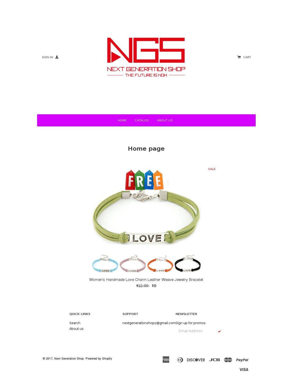 nextgenerationshop.com shopify website screenshot