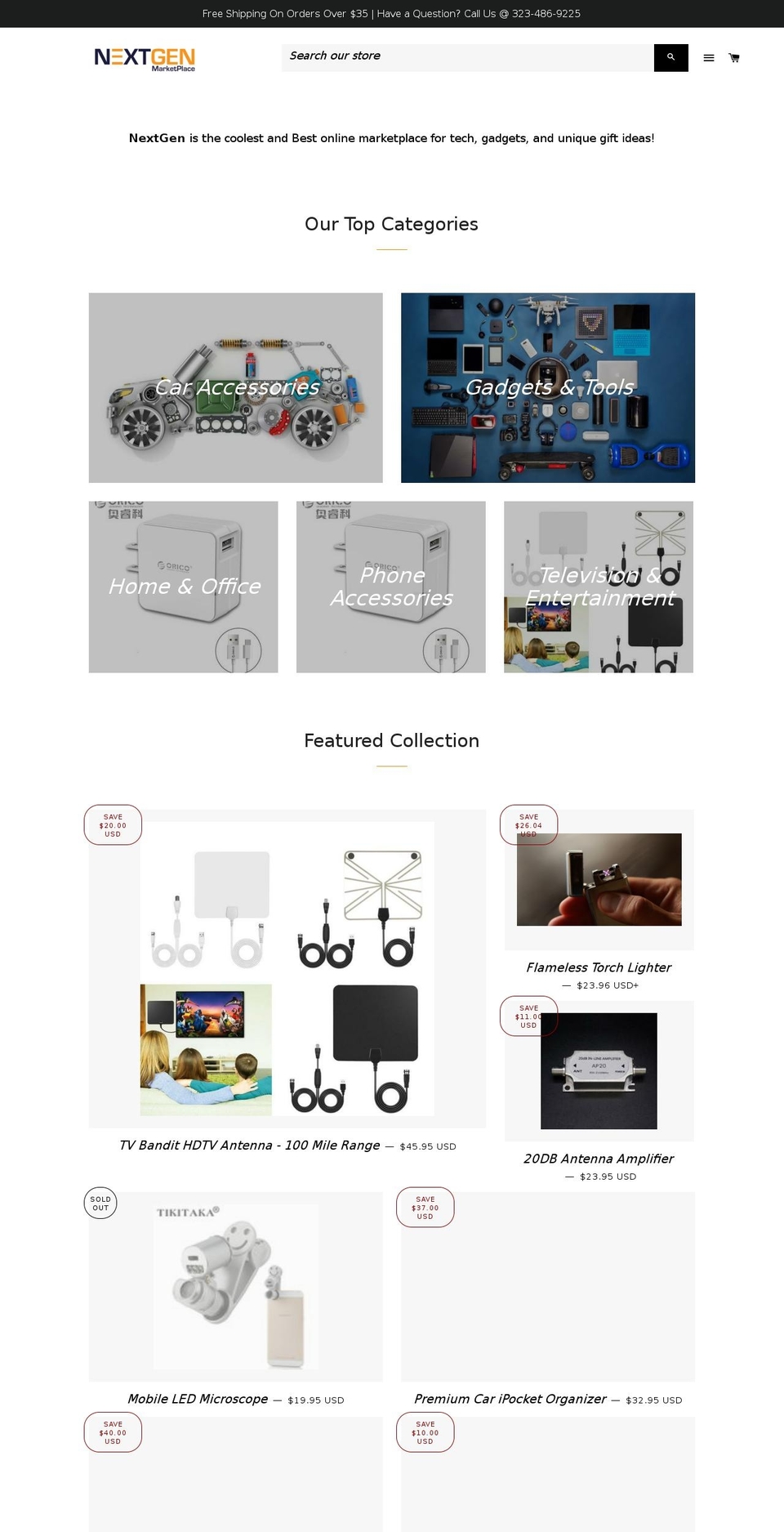 nextgenmarketplace.com — Shopify storefront screenshot