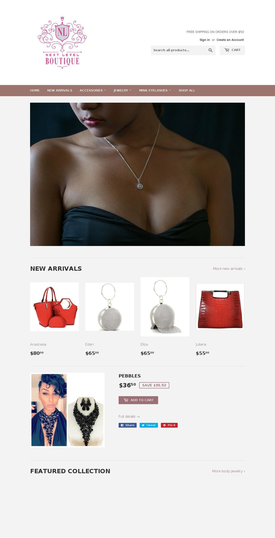 nextlevelboutique.com — Shopify storefront screenshot