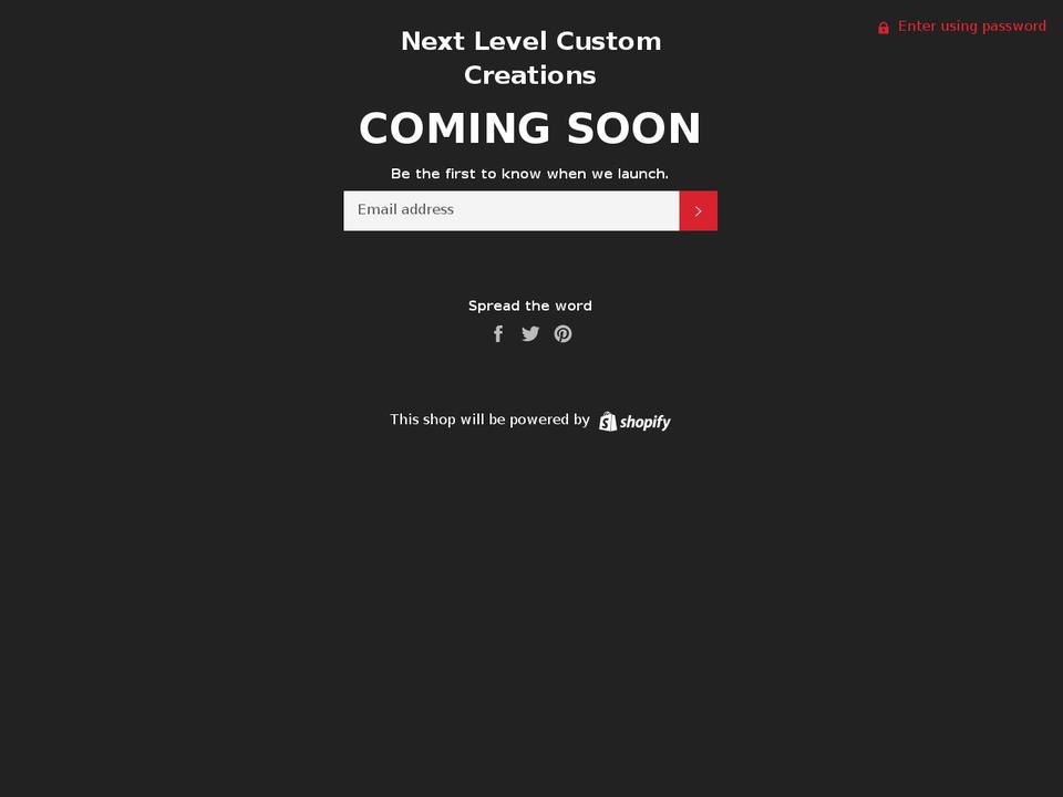 nextlevelcustomcreations.com shopify website screenshot