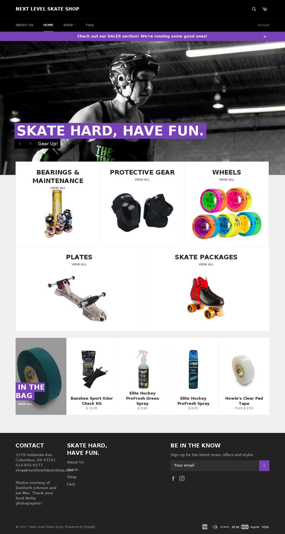 nextlevelskateshop.com shopify website screenshot