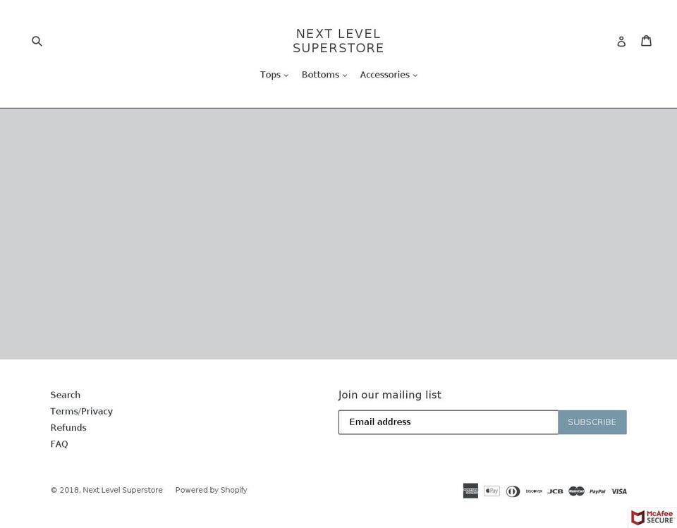 nextlevelsuperstore.com — Shopify storefront screenshot