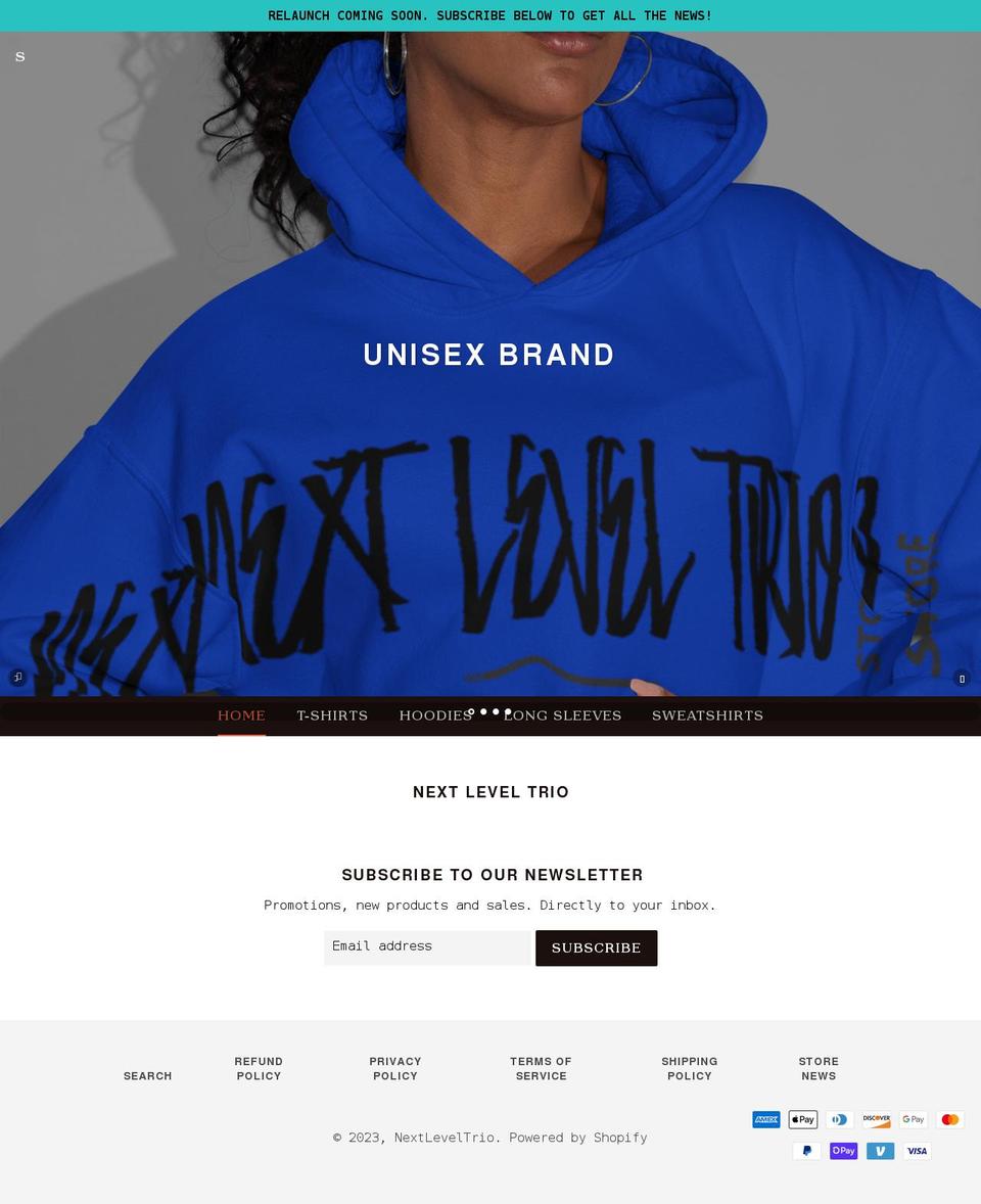nextleveltrio.com shopify website screenshot