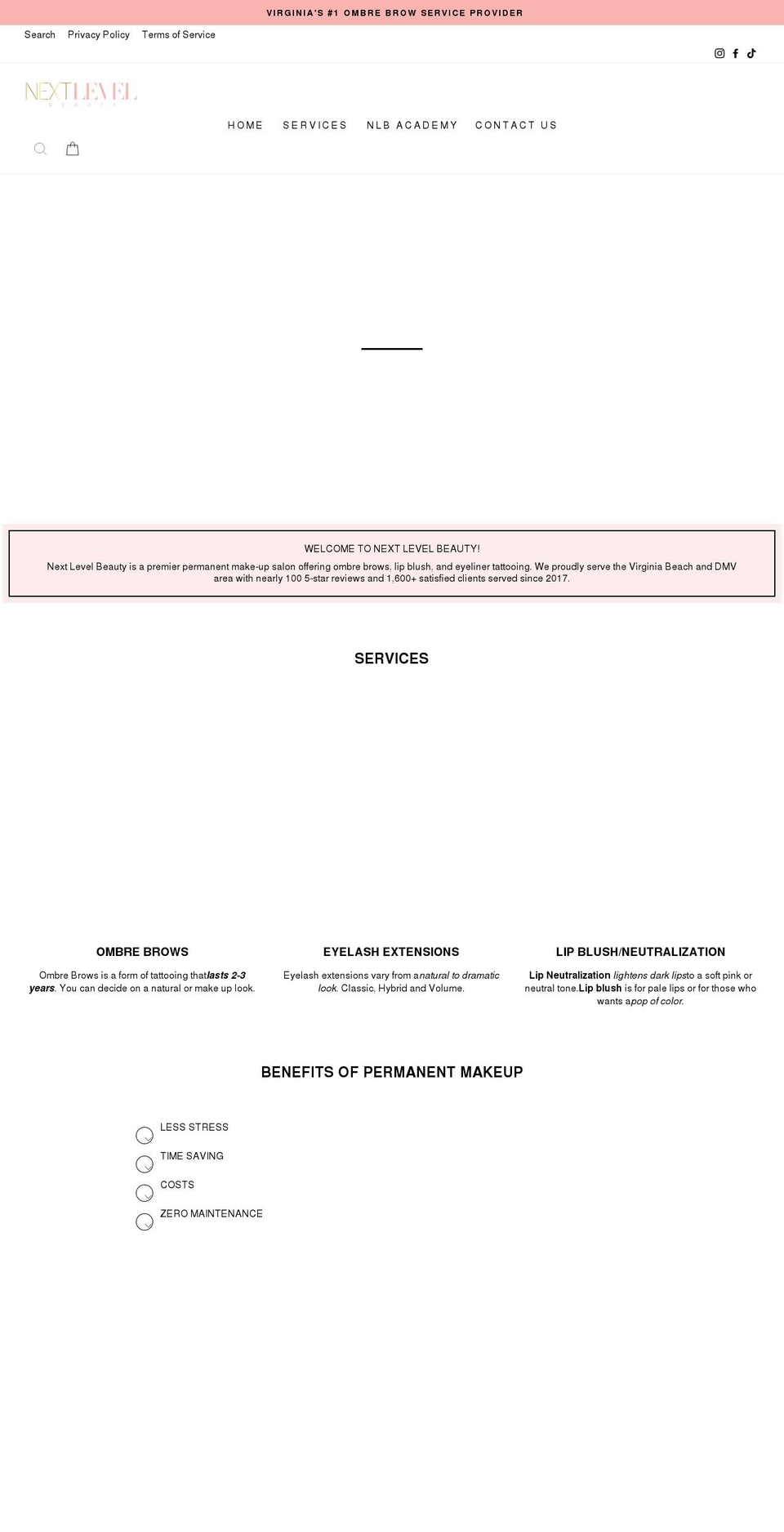 nextlvlbeauty.com shopify website screenshot