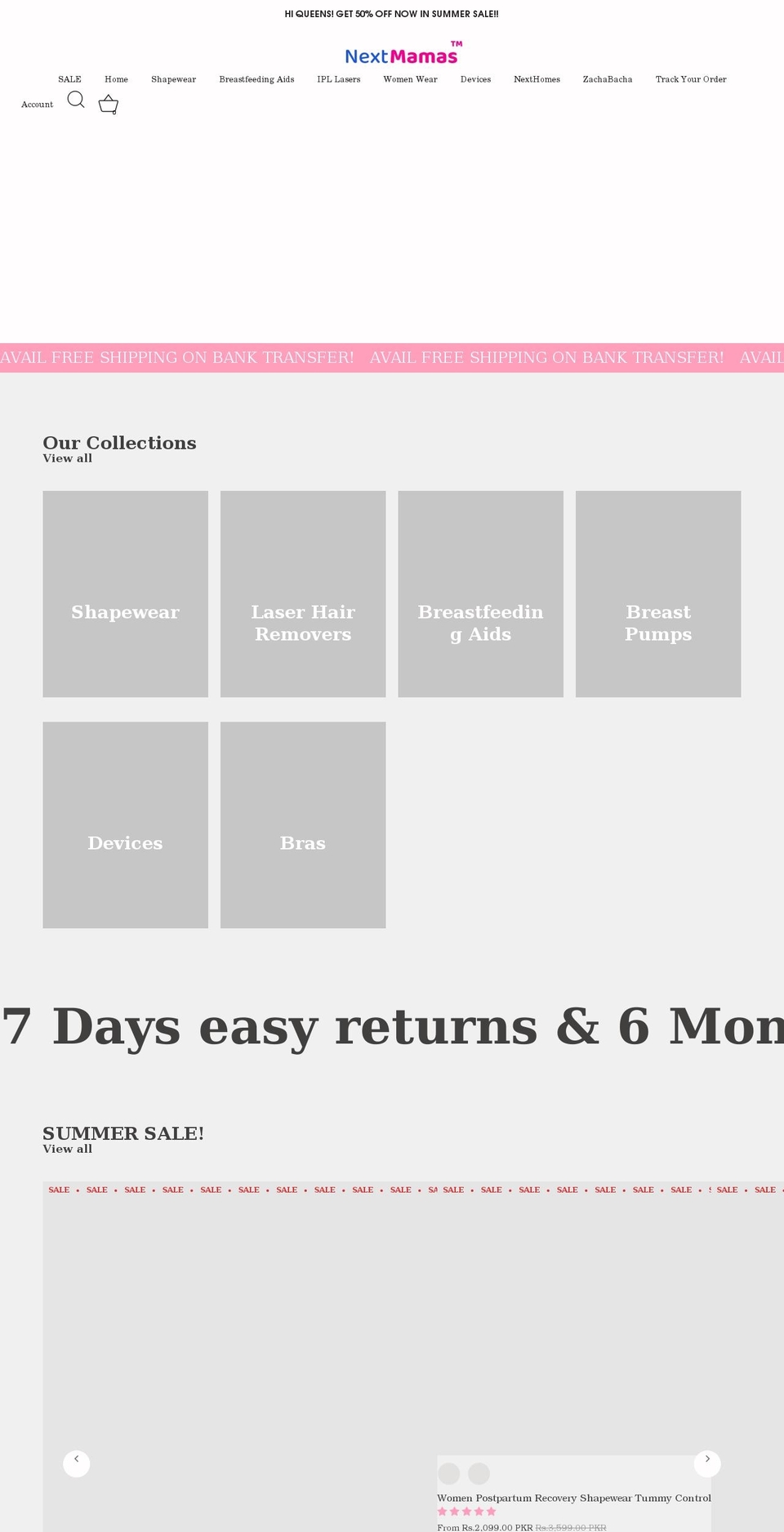 nextmamas.com shopify website screenshot