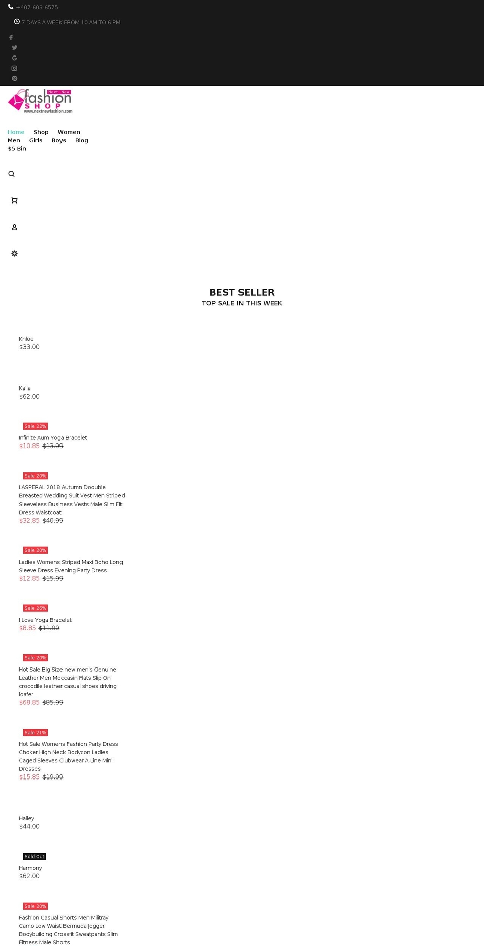 nextnewfashion.com — Shopify storefront screenshot