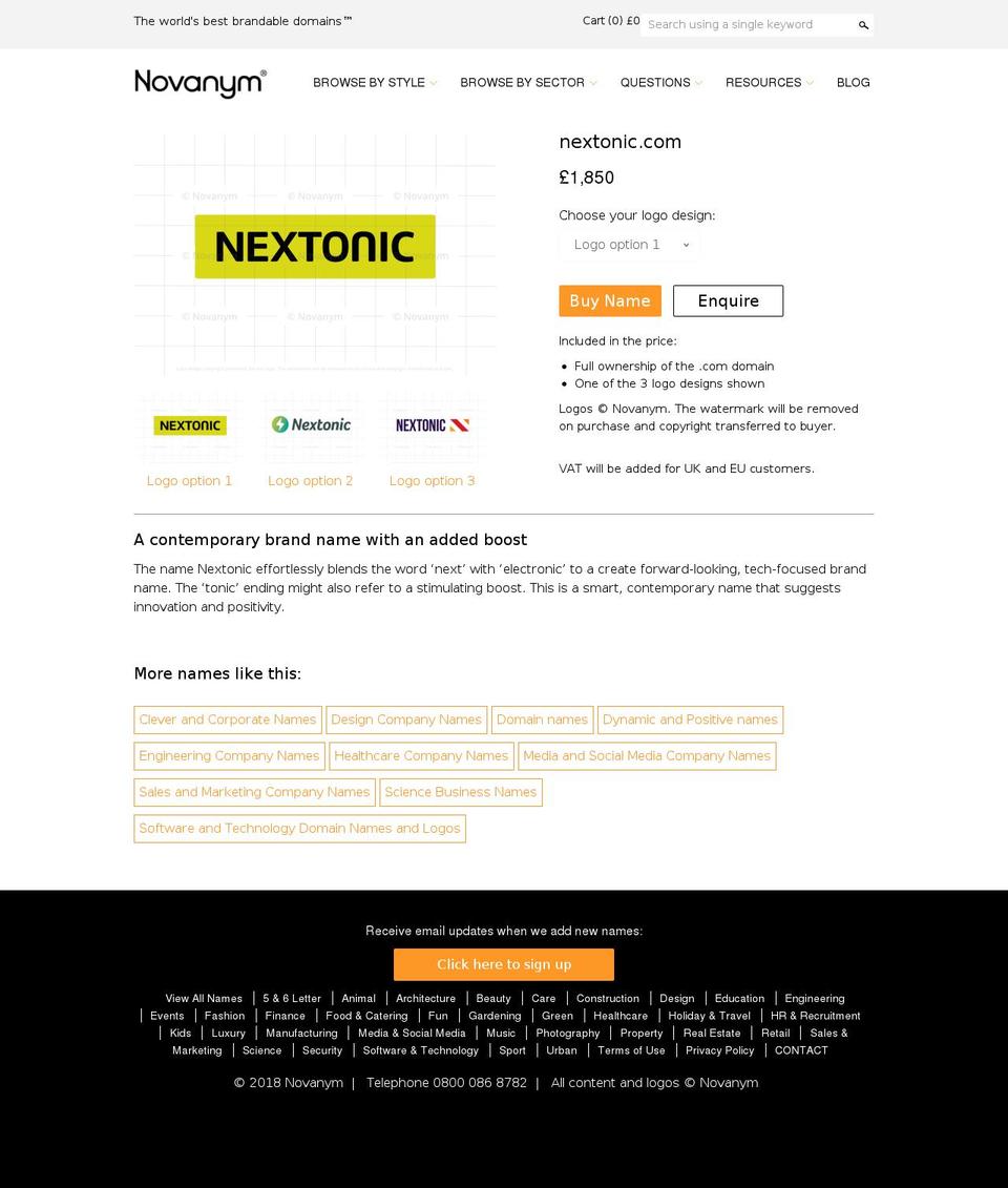 nextonic.com — Shopify storefront screenshot