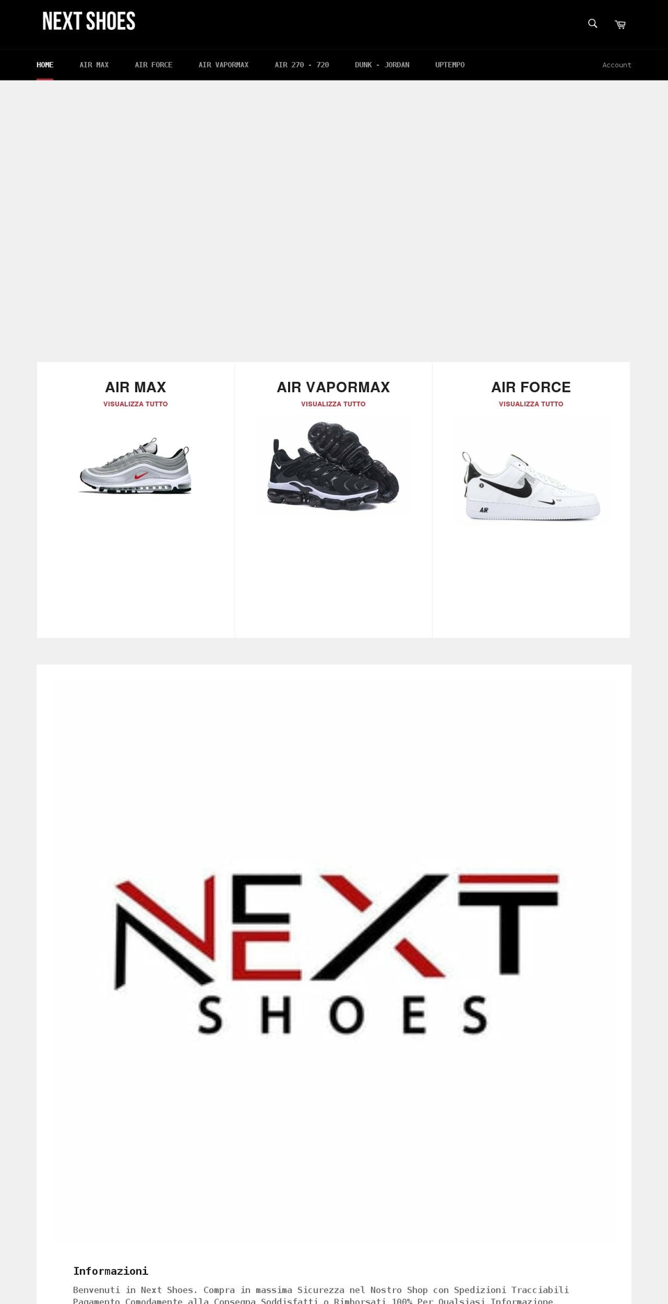 nextshoes.net shopify website screenshot