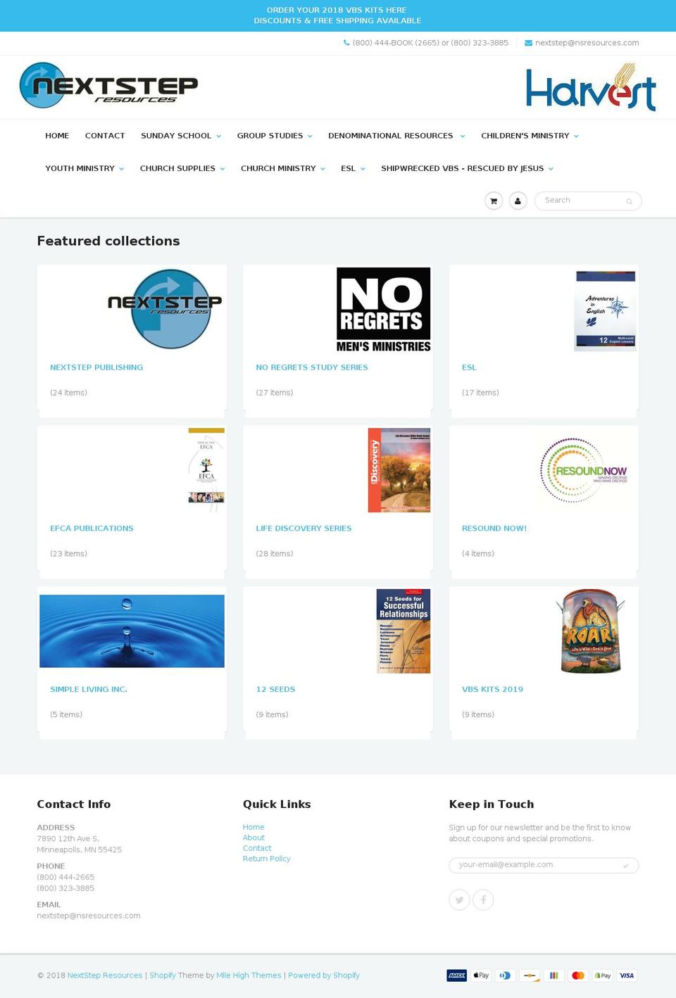 nextstepresources.com — Shopify storefront screenshot