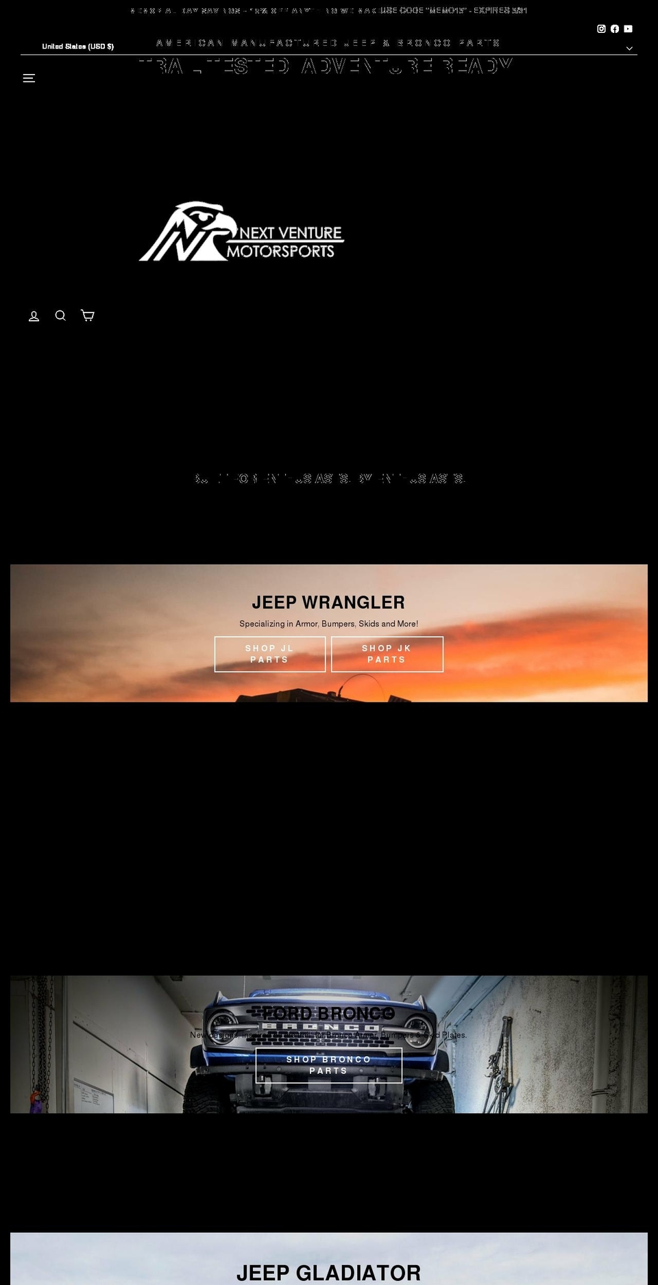 nextventuremotorsports.com shopify website screenshot