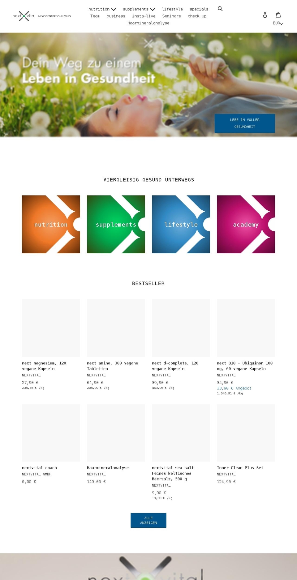 nextvital.de shopify website screenshot