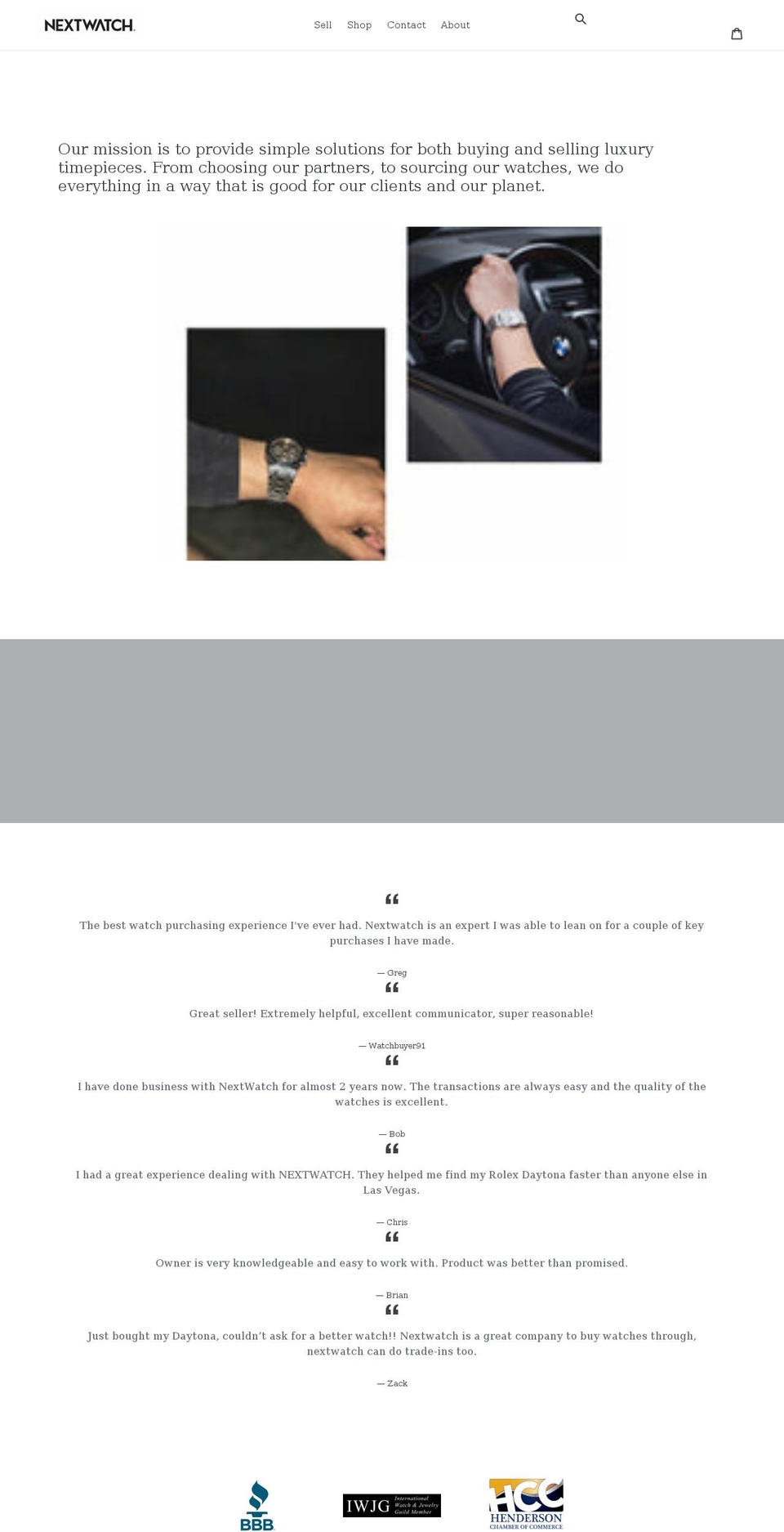 nextwatch.com shopify website screenshot