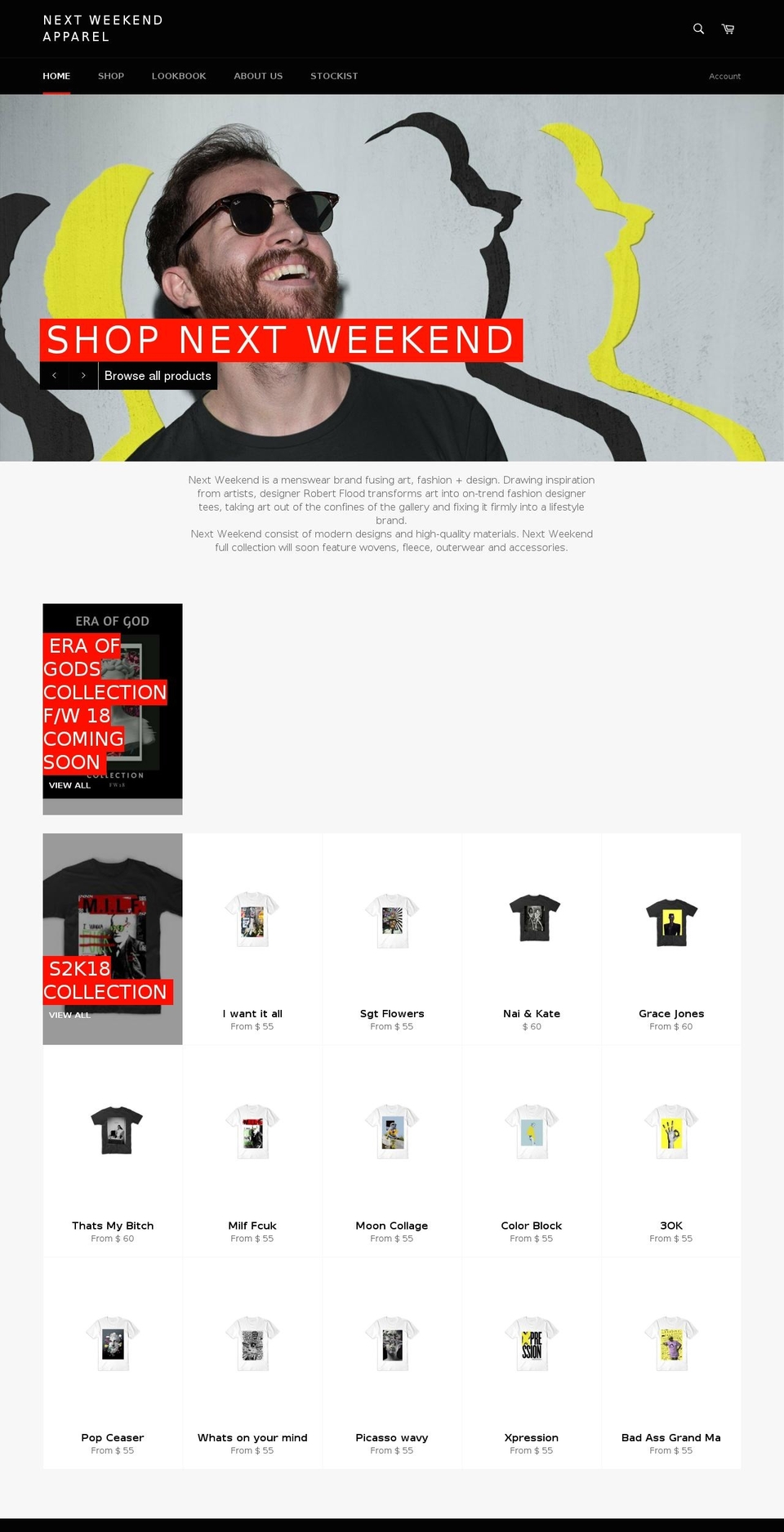 nextweekendapparel.com — Shopify storefront screenshot