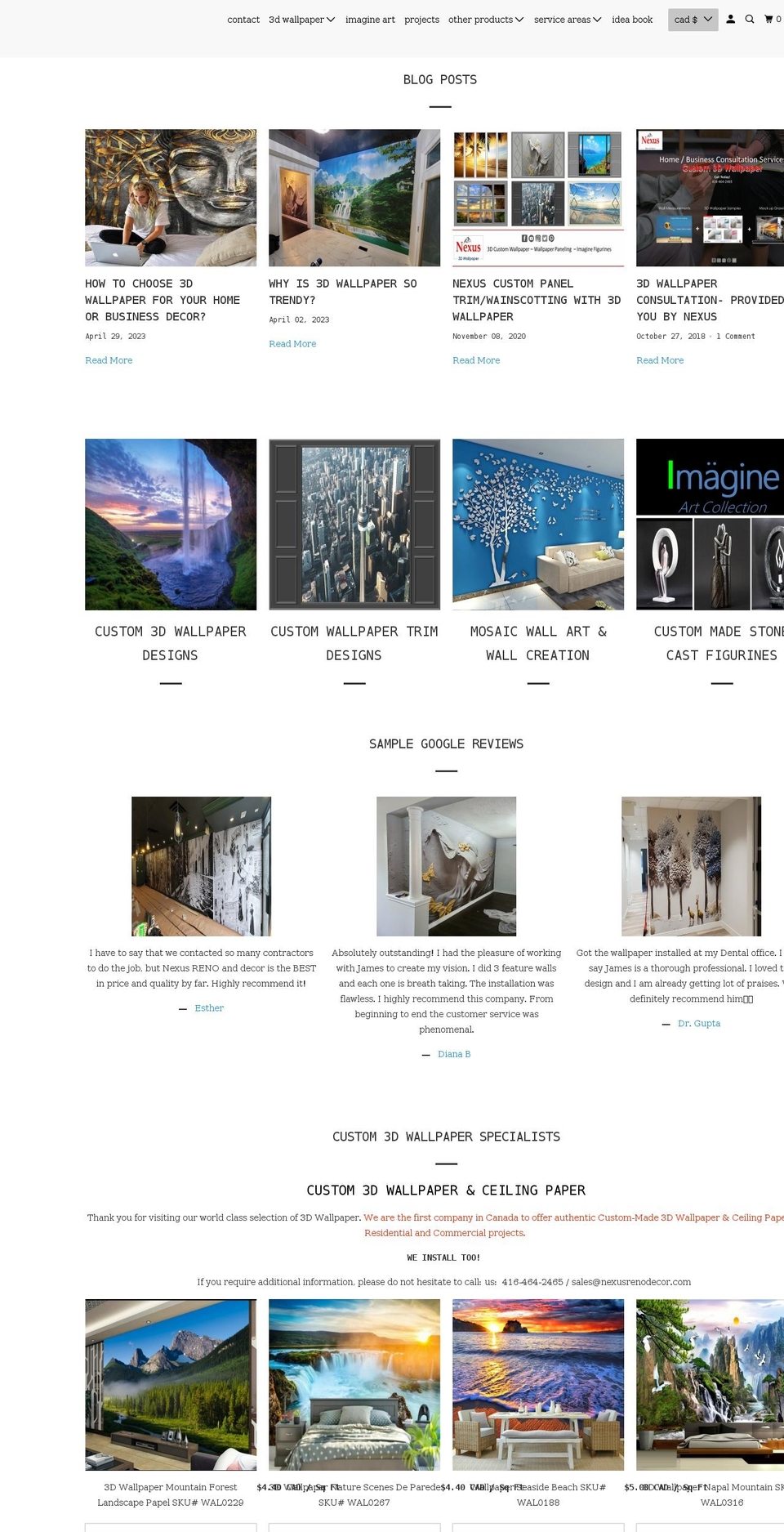 nexusrenodecor.com shopify website screenshot