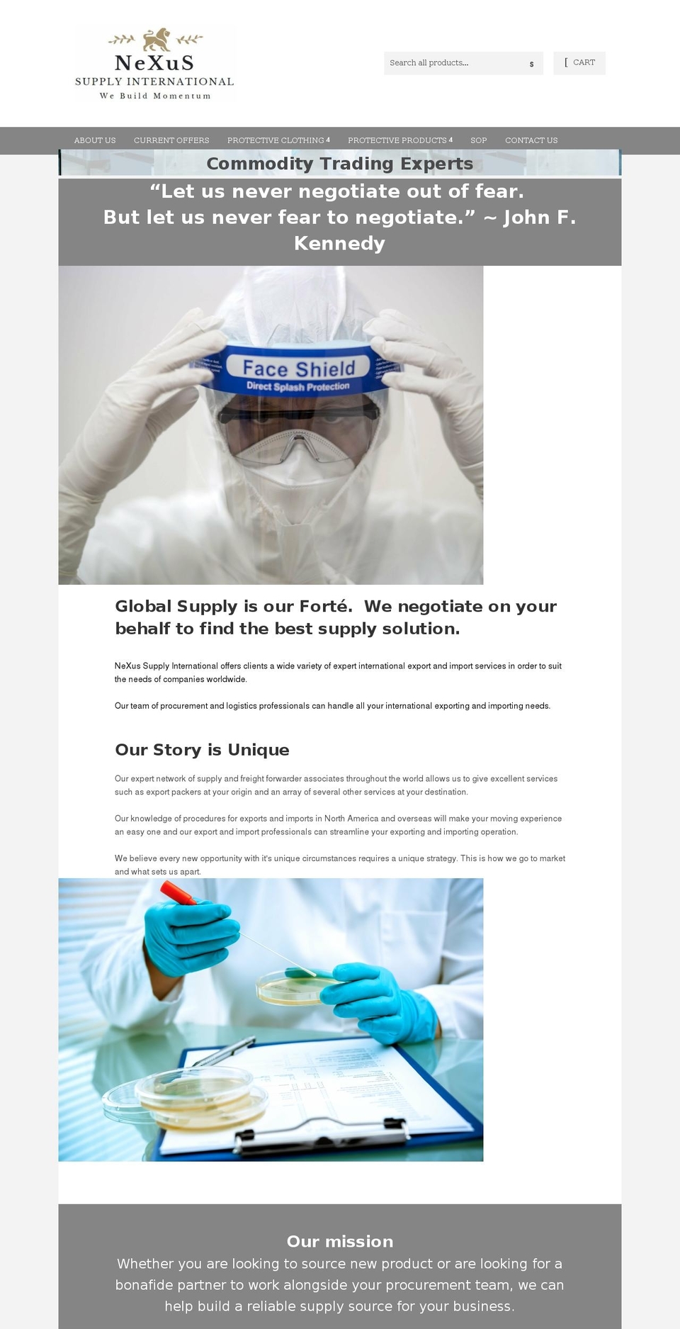 nexussupplyinternational.com shopify website screenshot