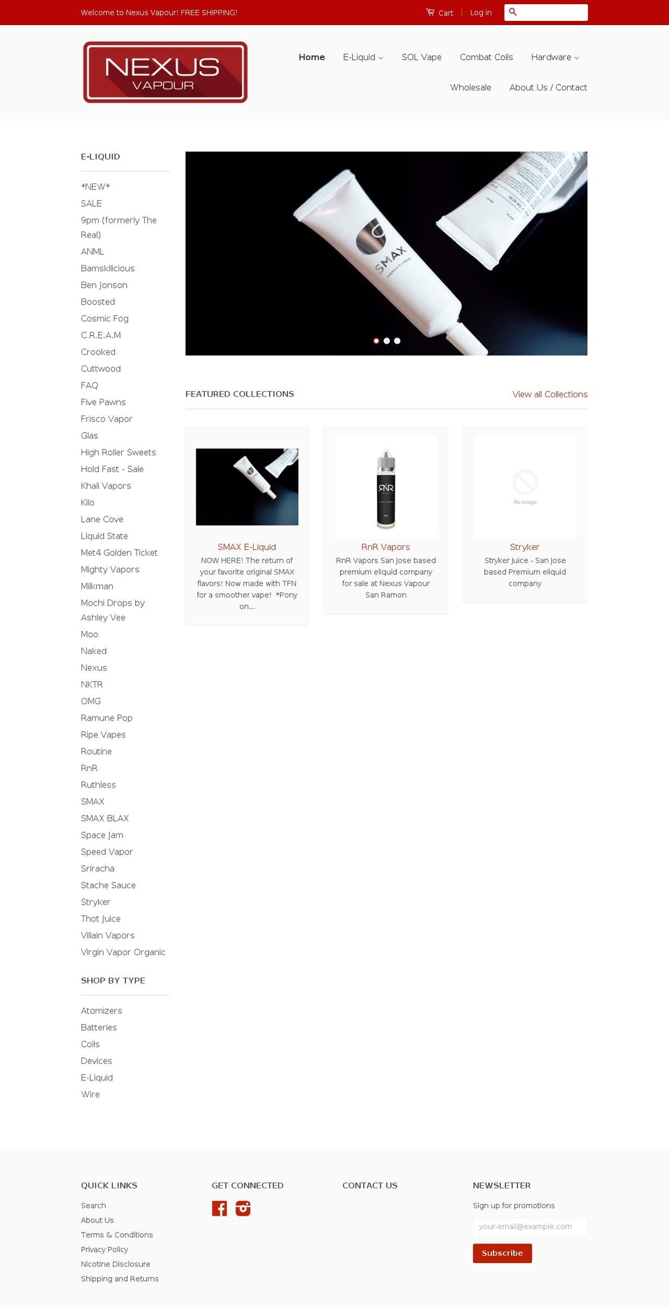 nexusvapor.com — Shopify storefront screenshot