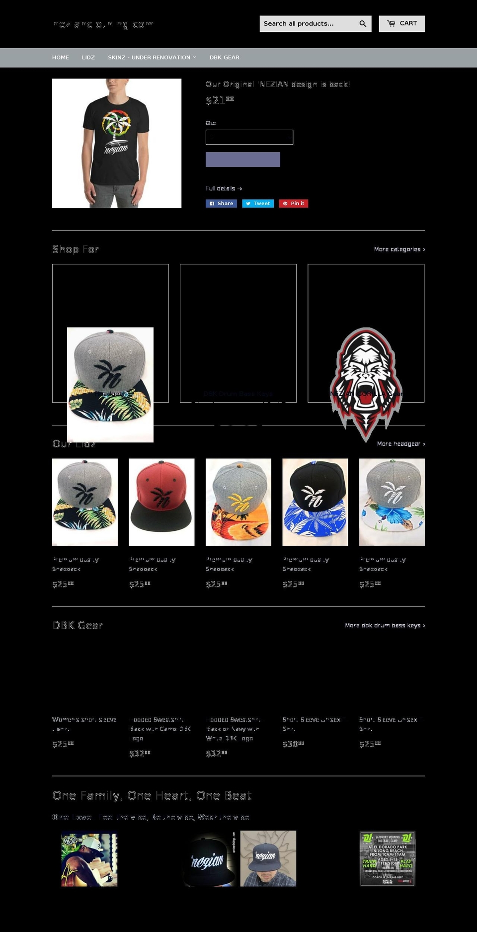 nezianclothing.com — Shopify storefront screenshot