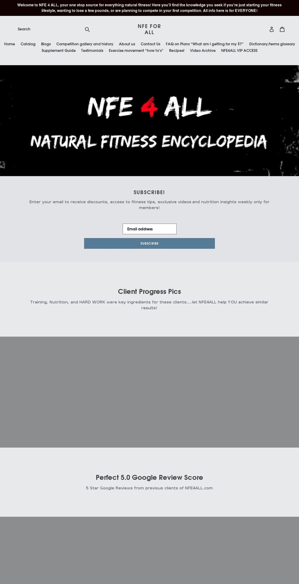 nfe4all.com shopify website screenshot