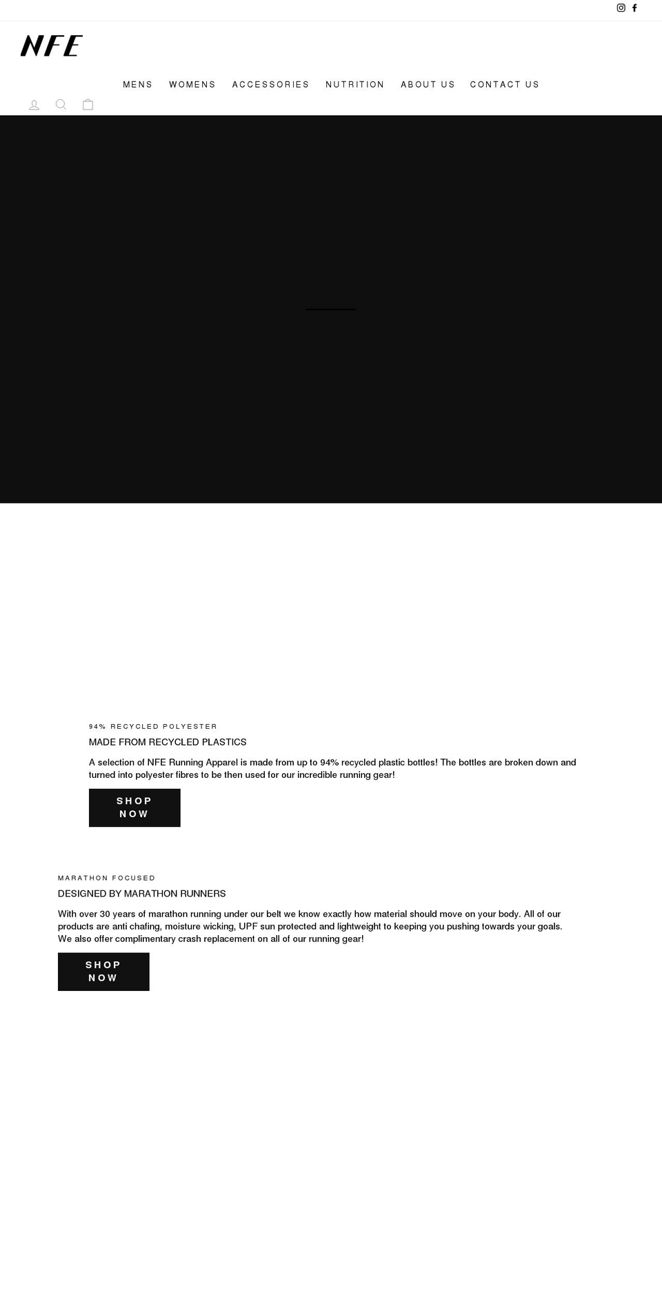 nfeapparel.com shopify website screenshot