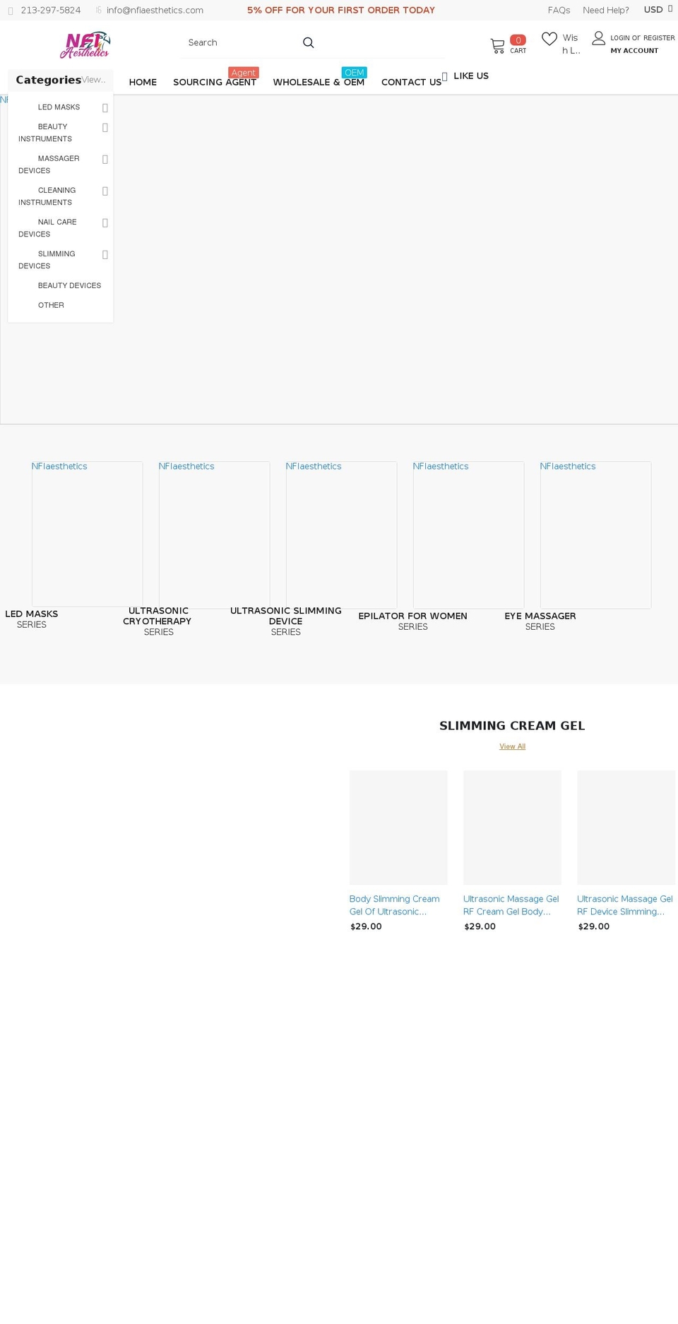nfiaesthetics.com shopify website screenshot