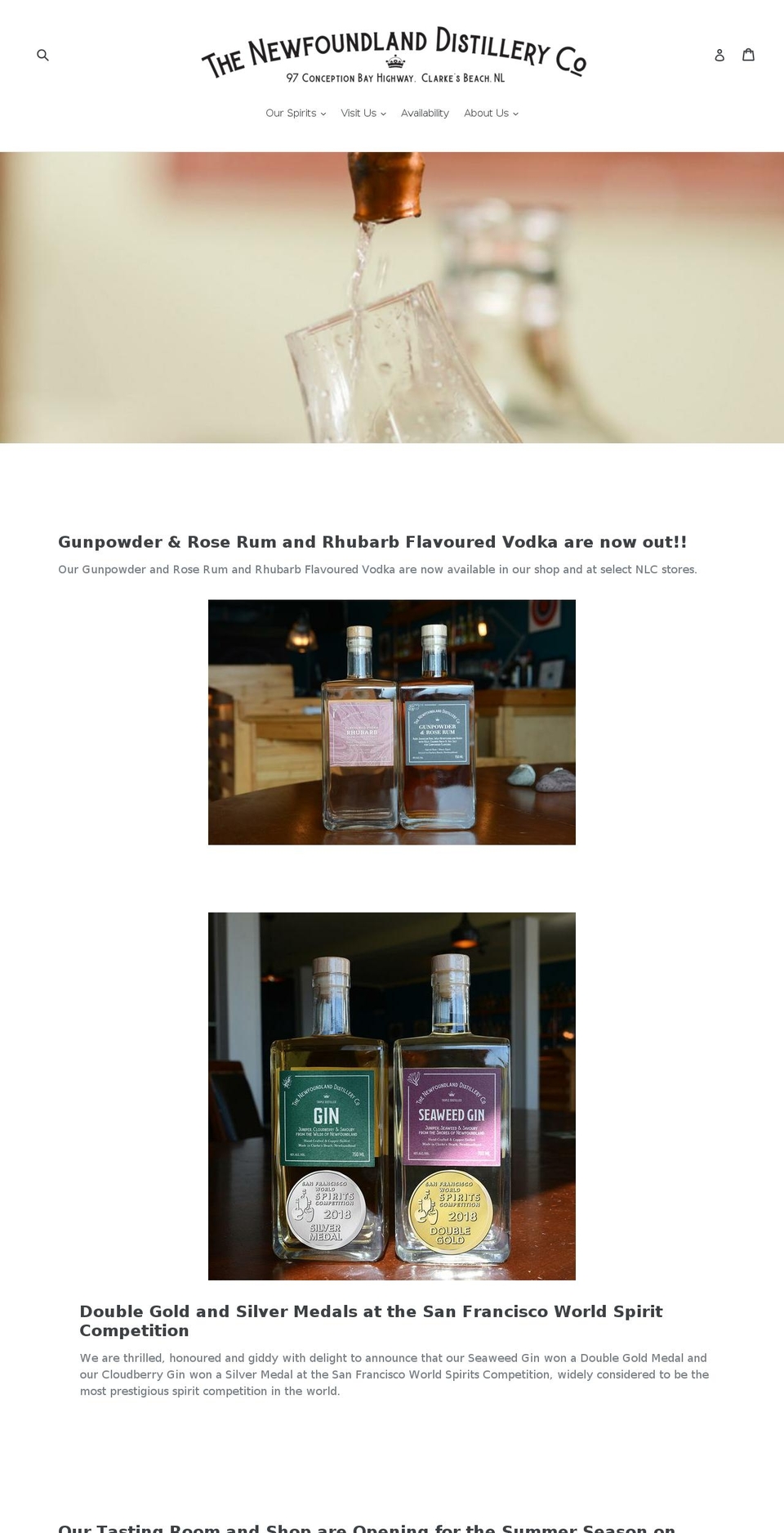 nflddistillery.com — Shopify storefront screenshot