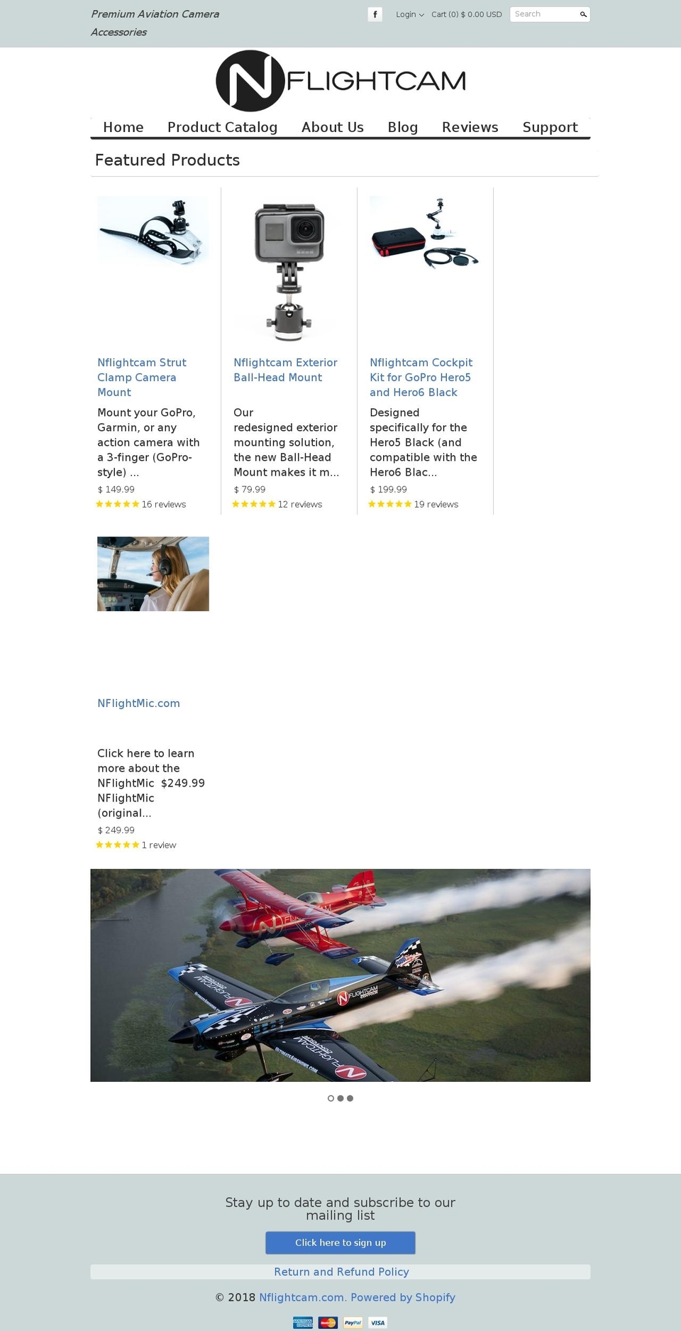 nflightcams.com — Shopify storefront screenshot