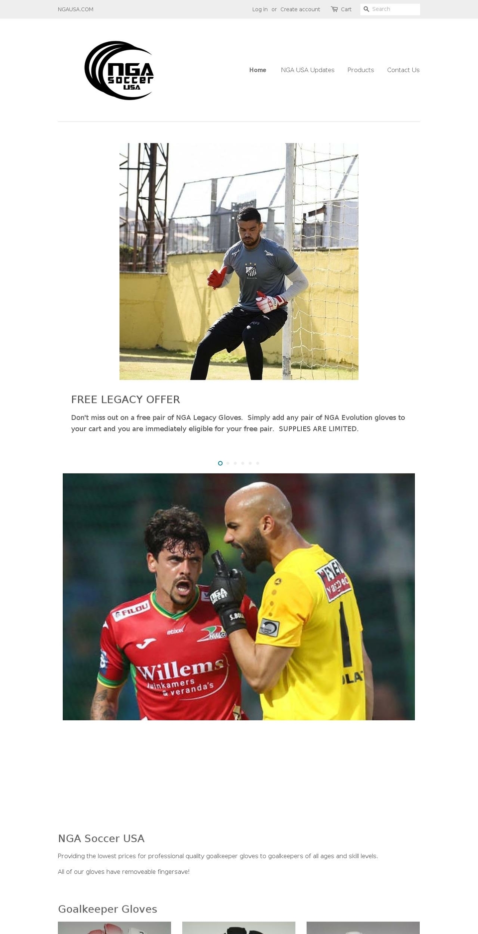 ngasoccerusa.com shopify website screenshot