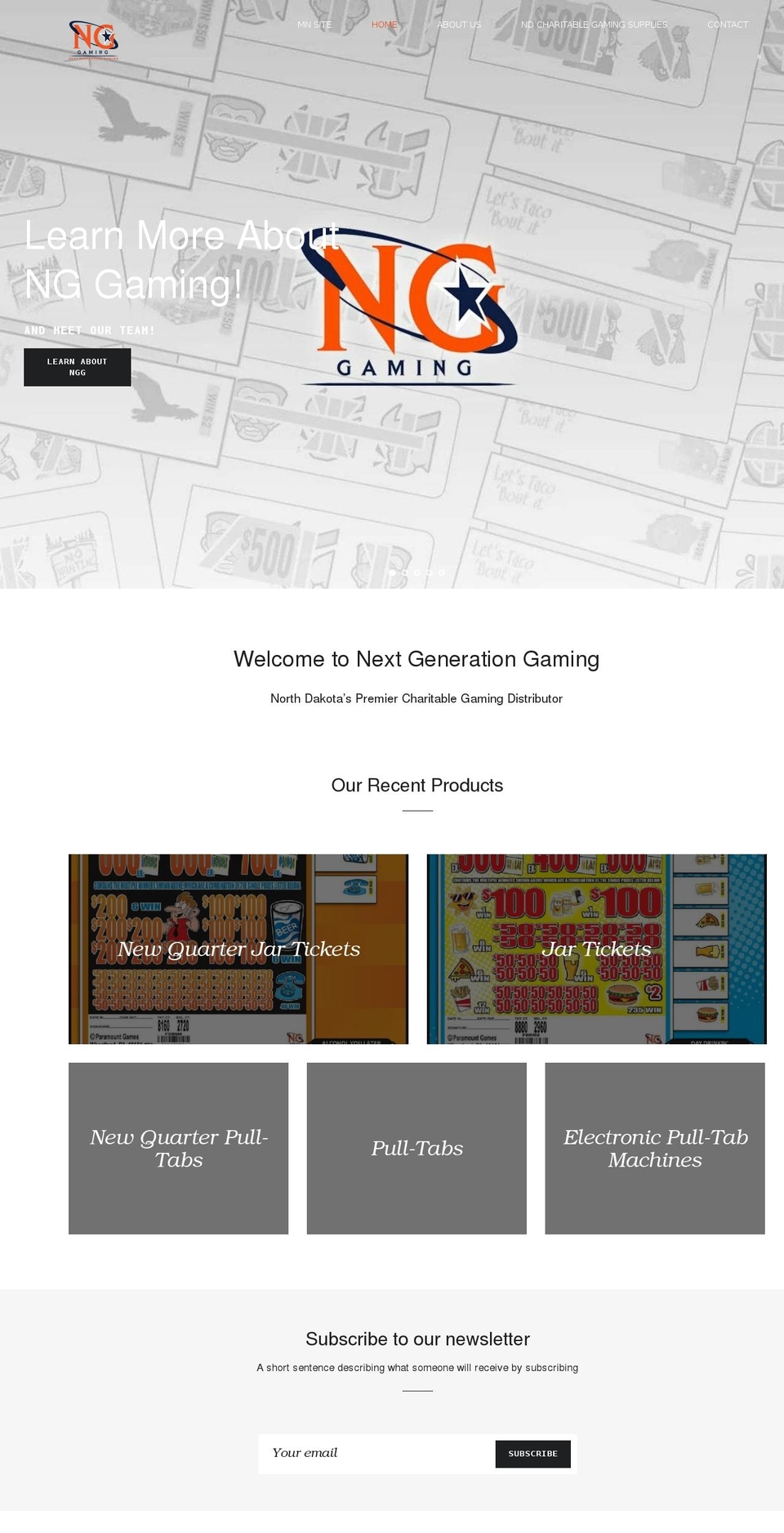 nggamingllc.com shopify website screenshot