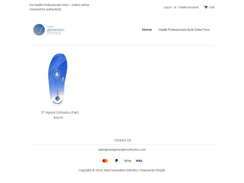 ngohealthprofessionals.com — Shopify storefront screenshot