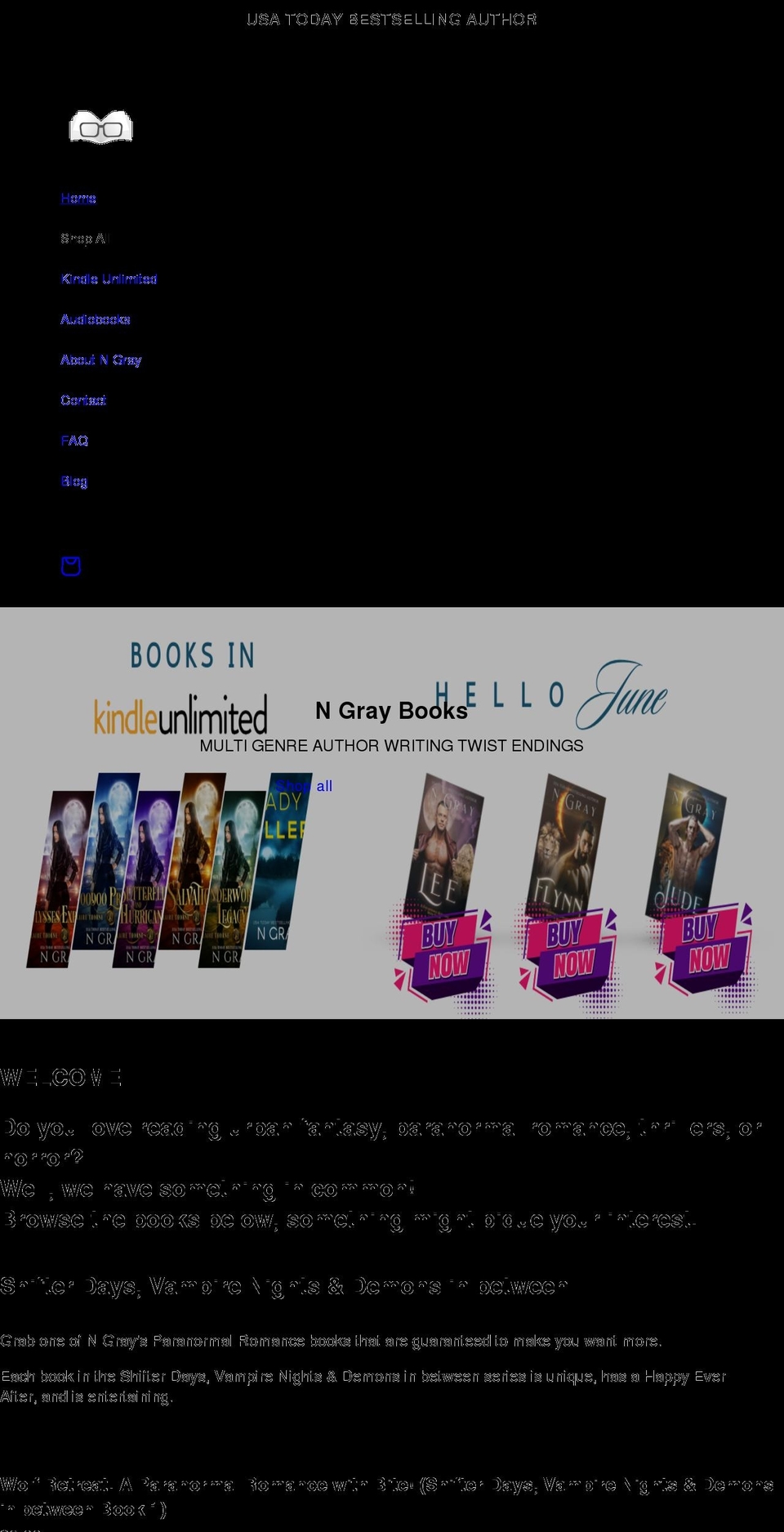 ngraybooks.com shopify website screenshot