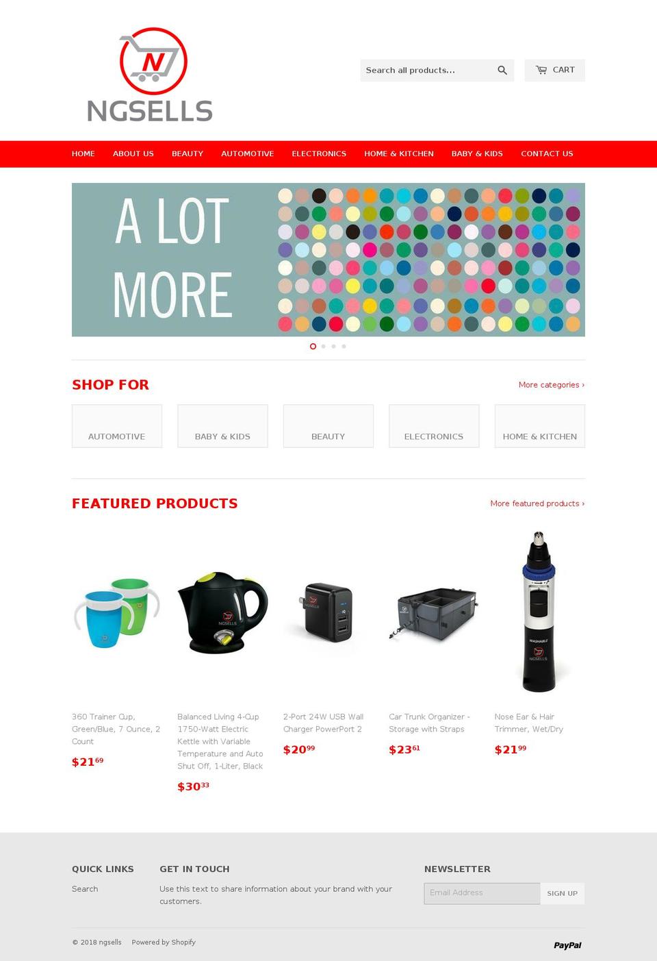 ngsells.com — Shopify storefront screenshot