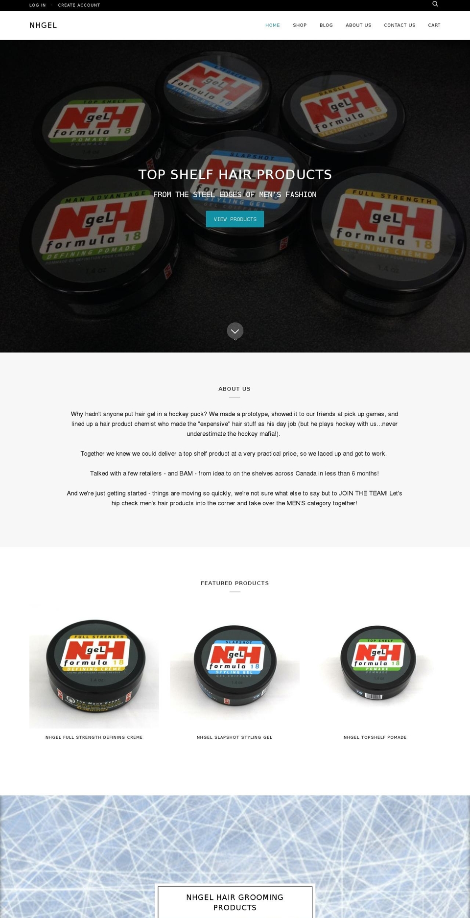 nhgel.com shopify website screenshot