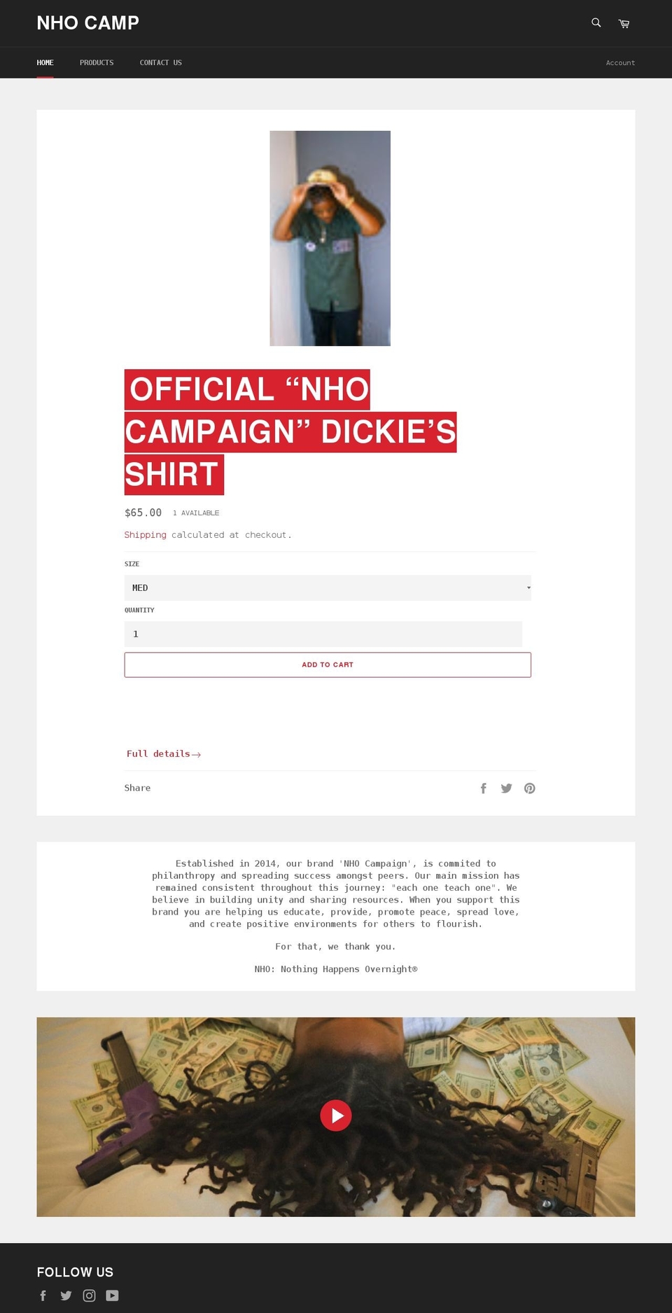 nhocamp.com shopify website screenshot