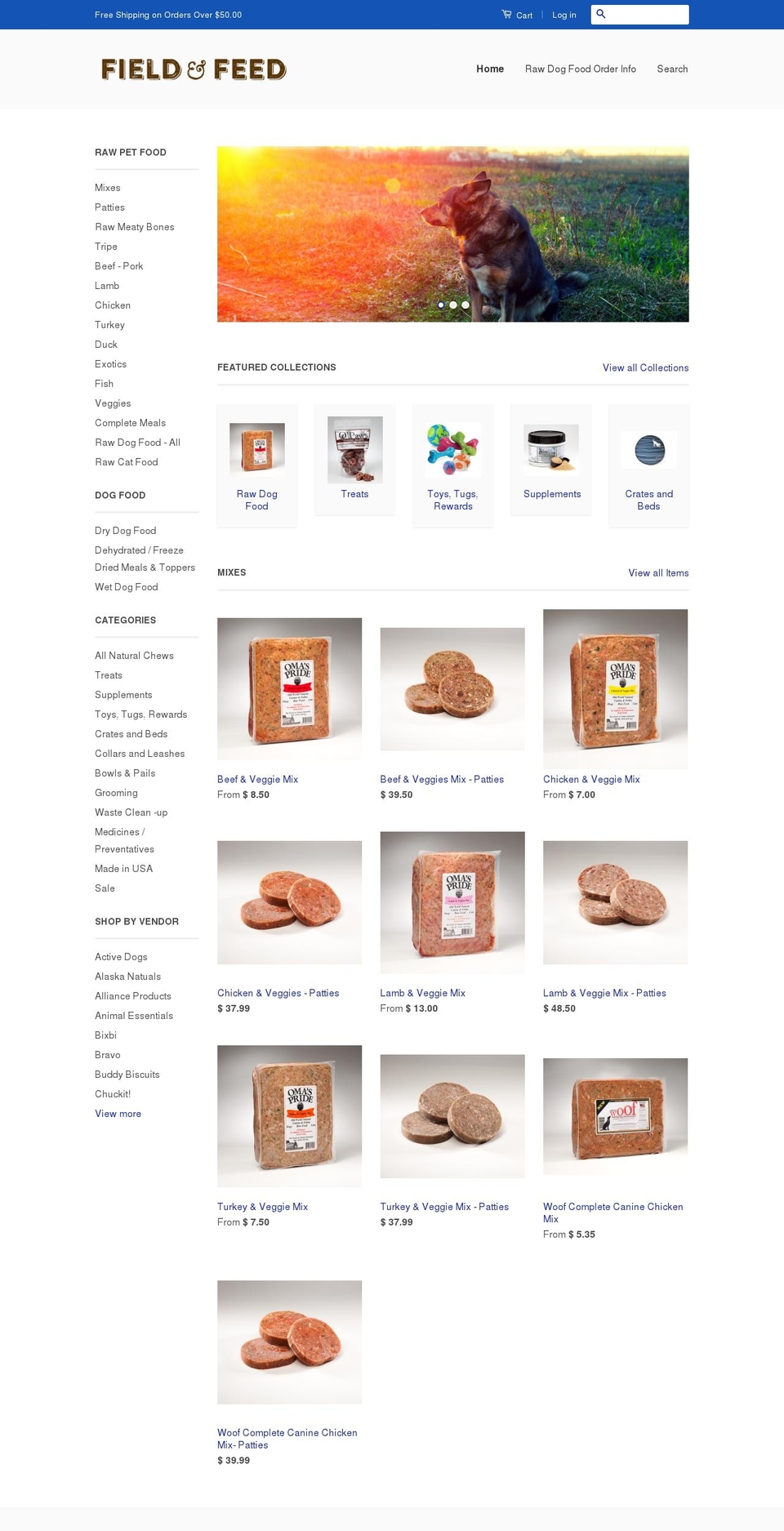 nhrawdog.com shopify website screenshot