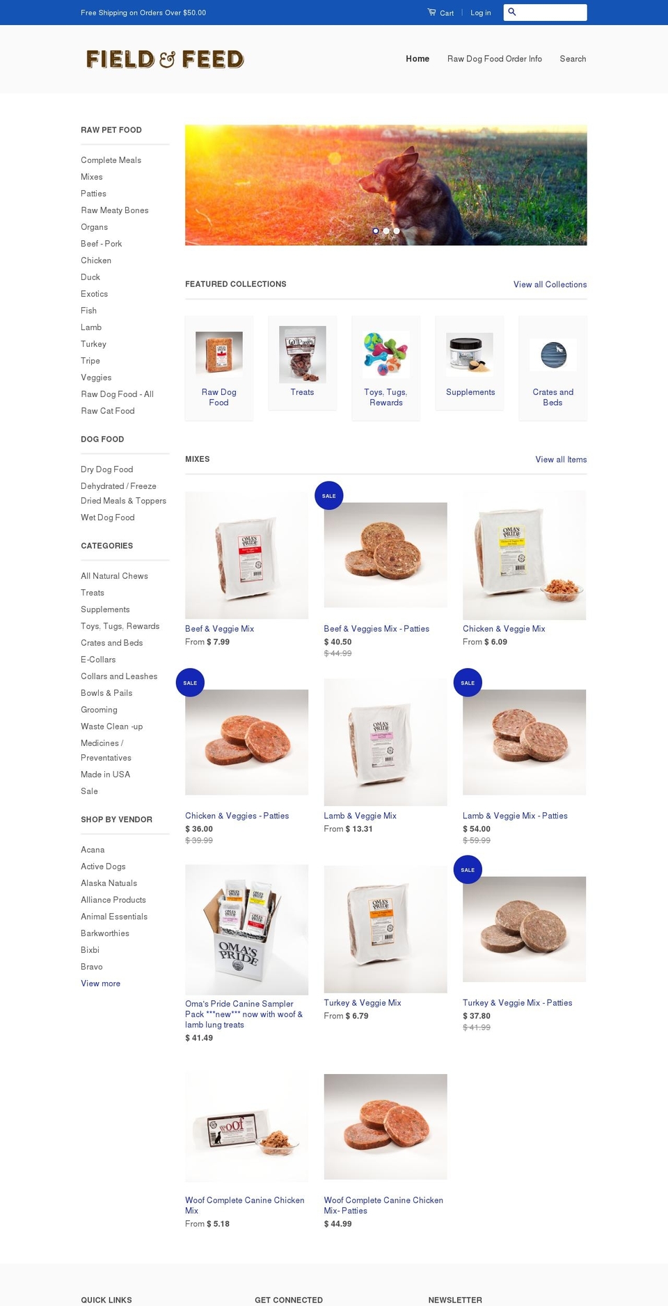 nhrawdogfood.com shopify website screenshot