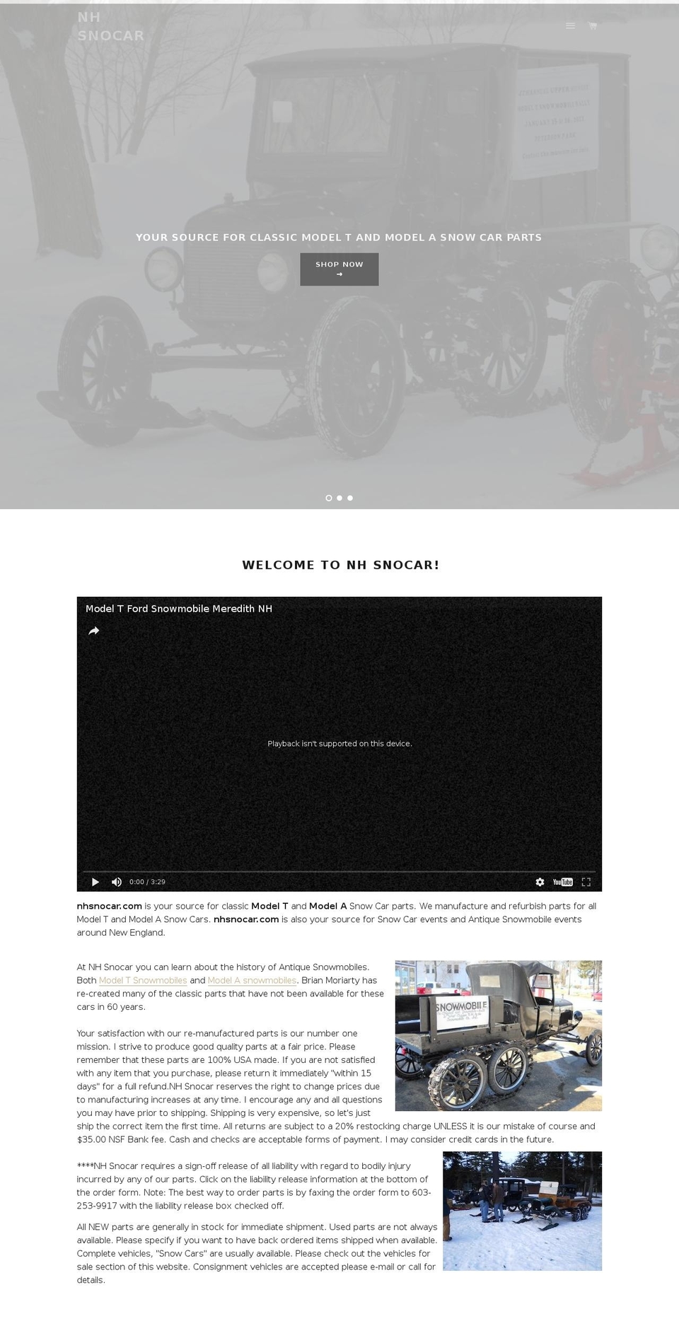 nhsnocar.com shopify website screenshot