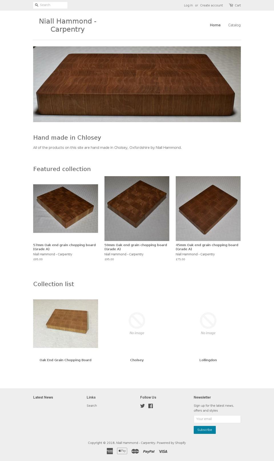 niallhammond.com — Shopify storefront screenshot