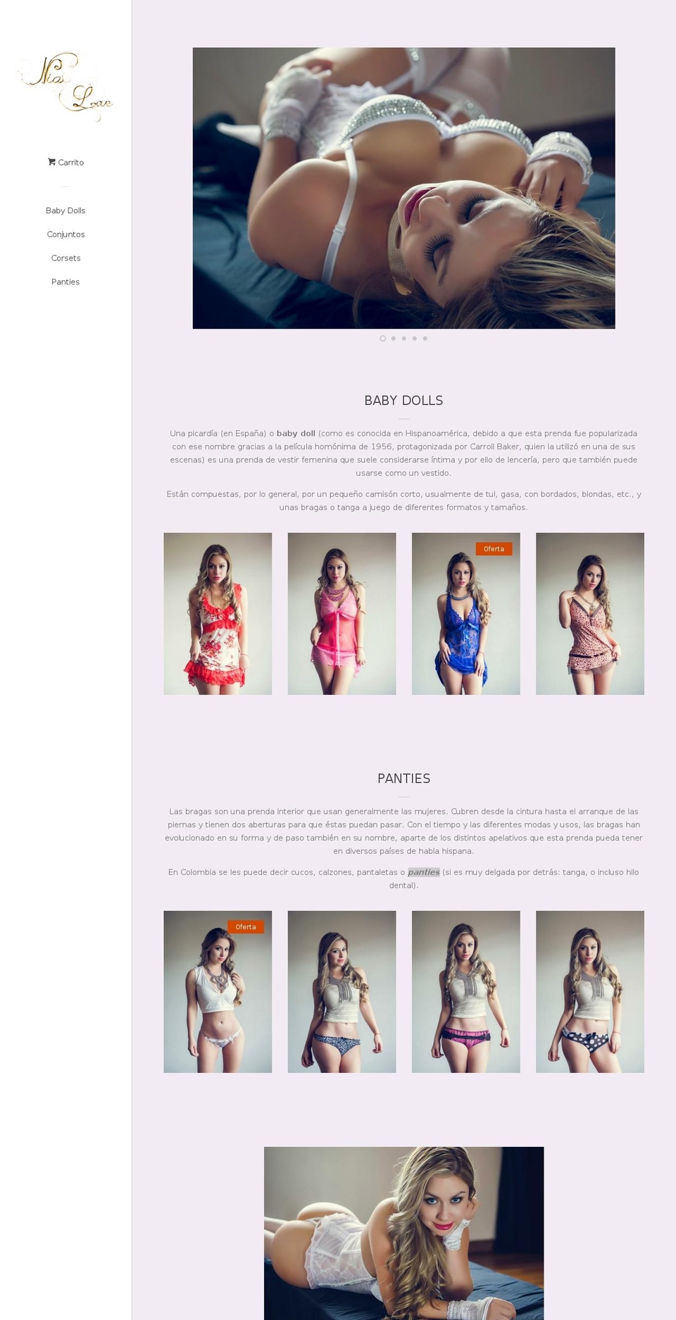 nialove.com shopify website screenshot